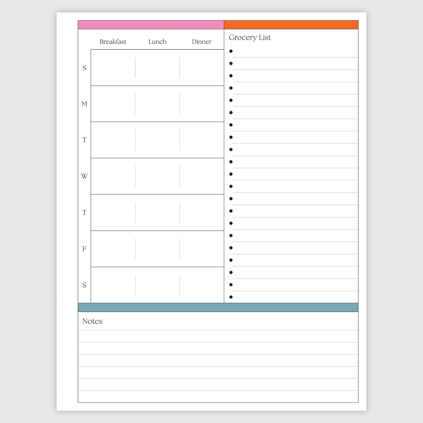 The Works Horizontal Weekly Planner - Blossom