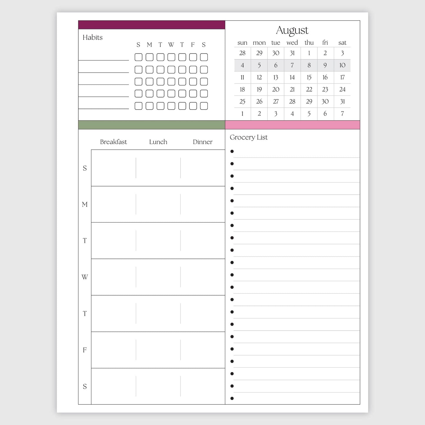 The Works Daily Planner - Wildflowers