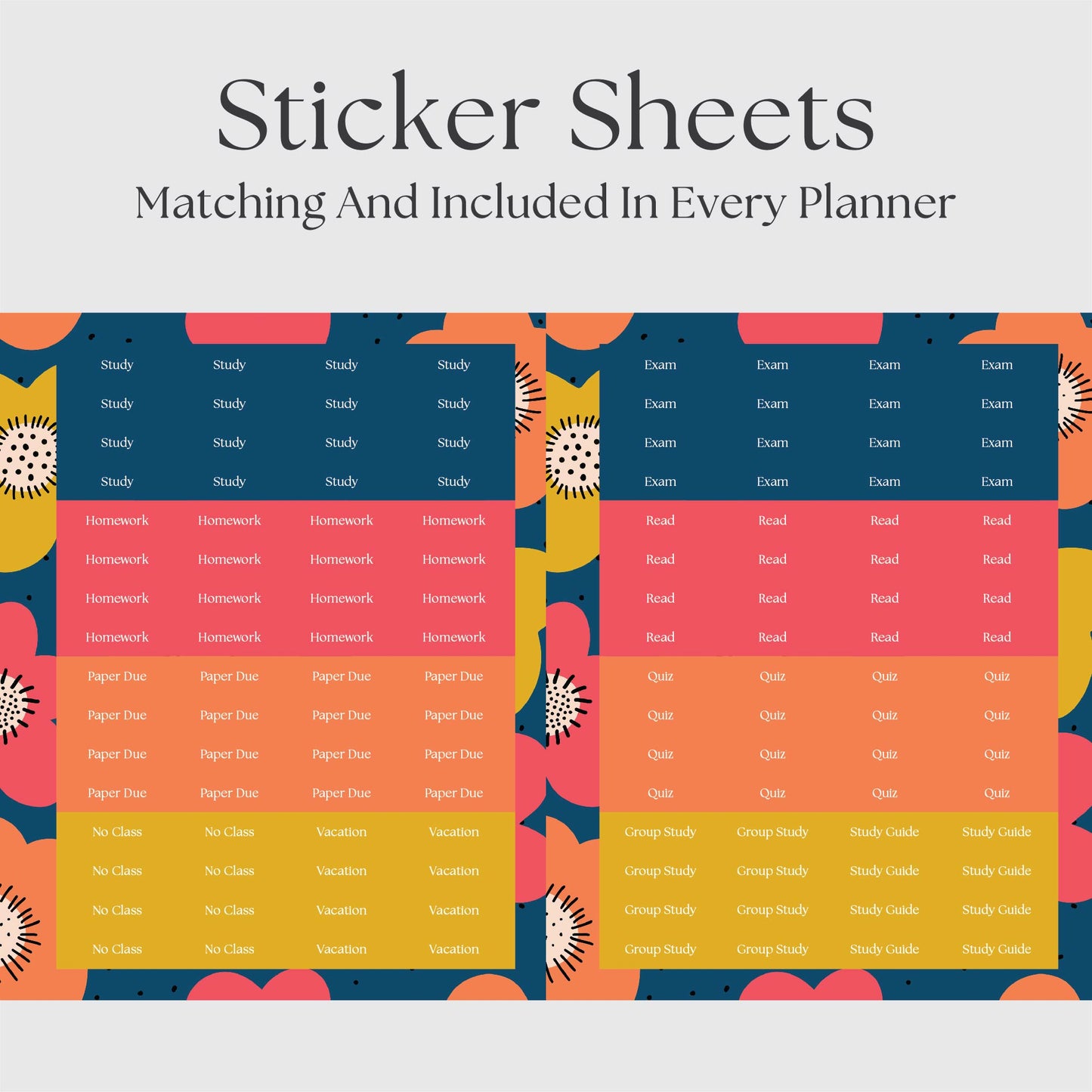 The Academic Horizontal Planner - Blooms