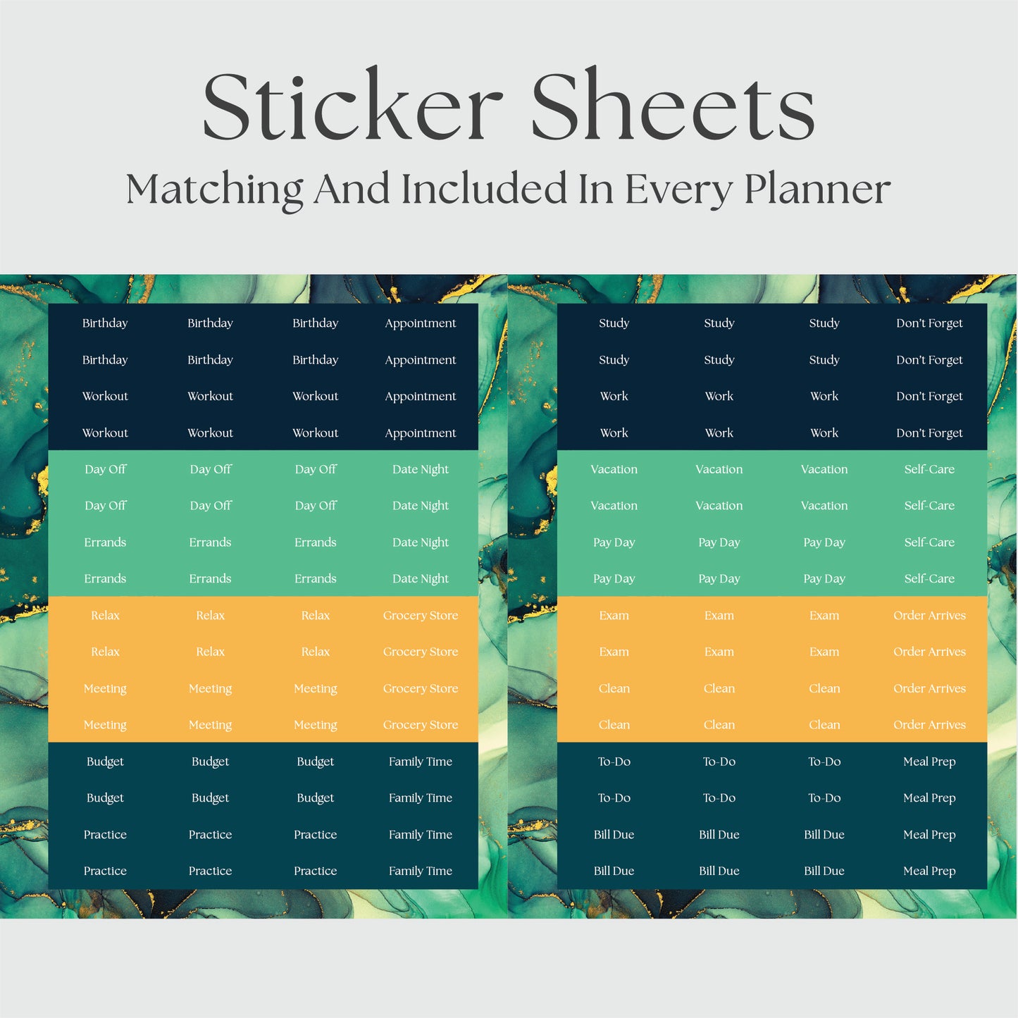 The Works Horizontal Weekly Planner - Emerald