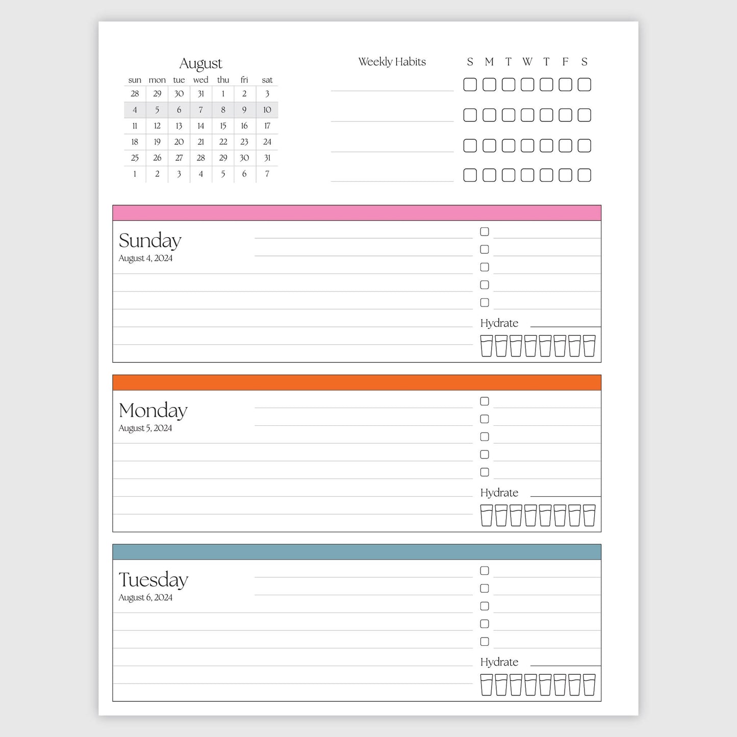 The Works Horizontal Weekly Planner - Blossom