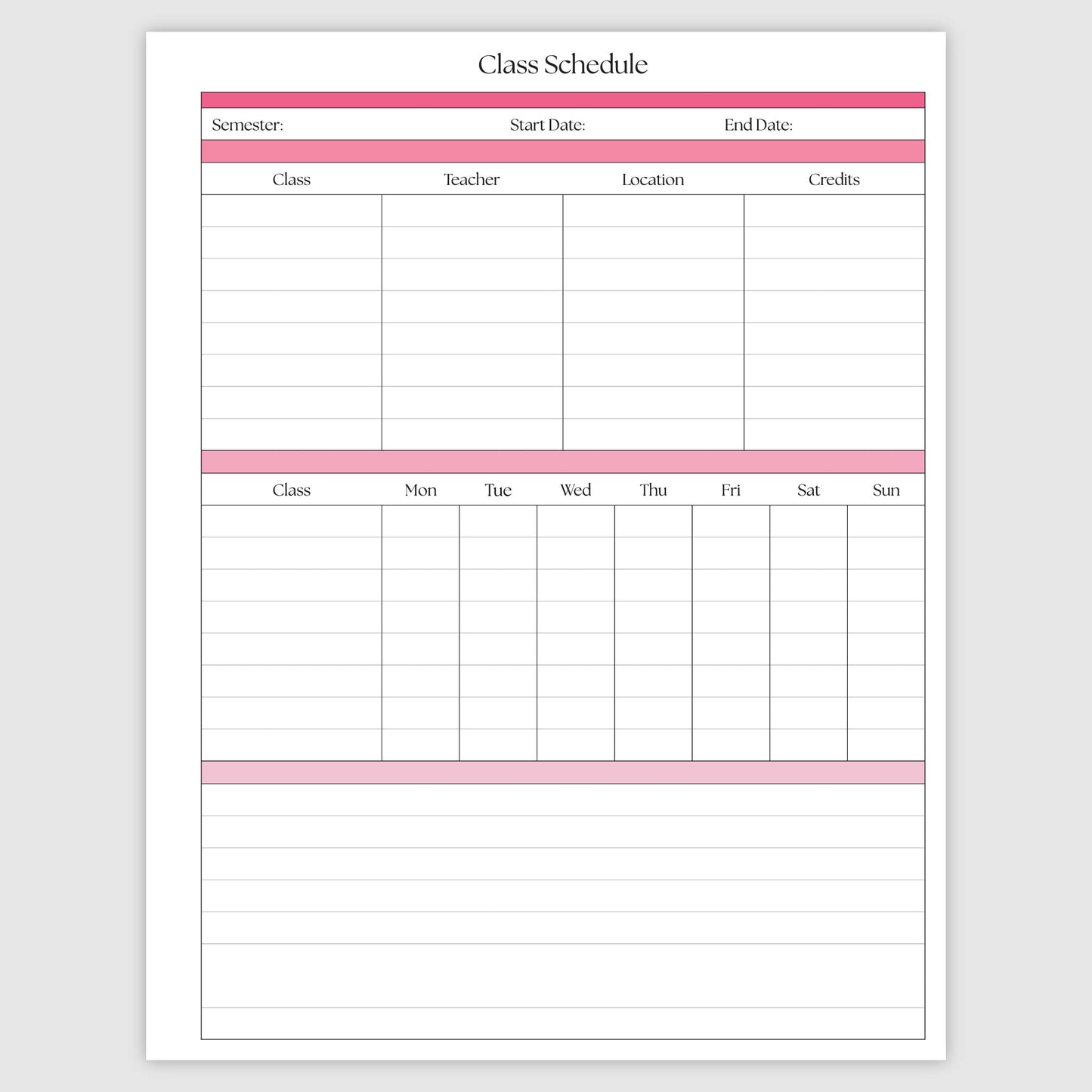 The Academic Vertical Planner - Coquette