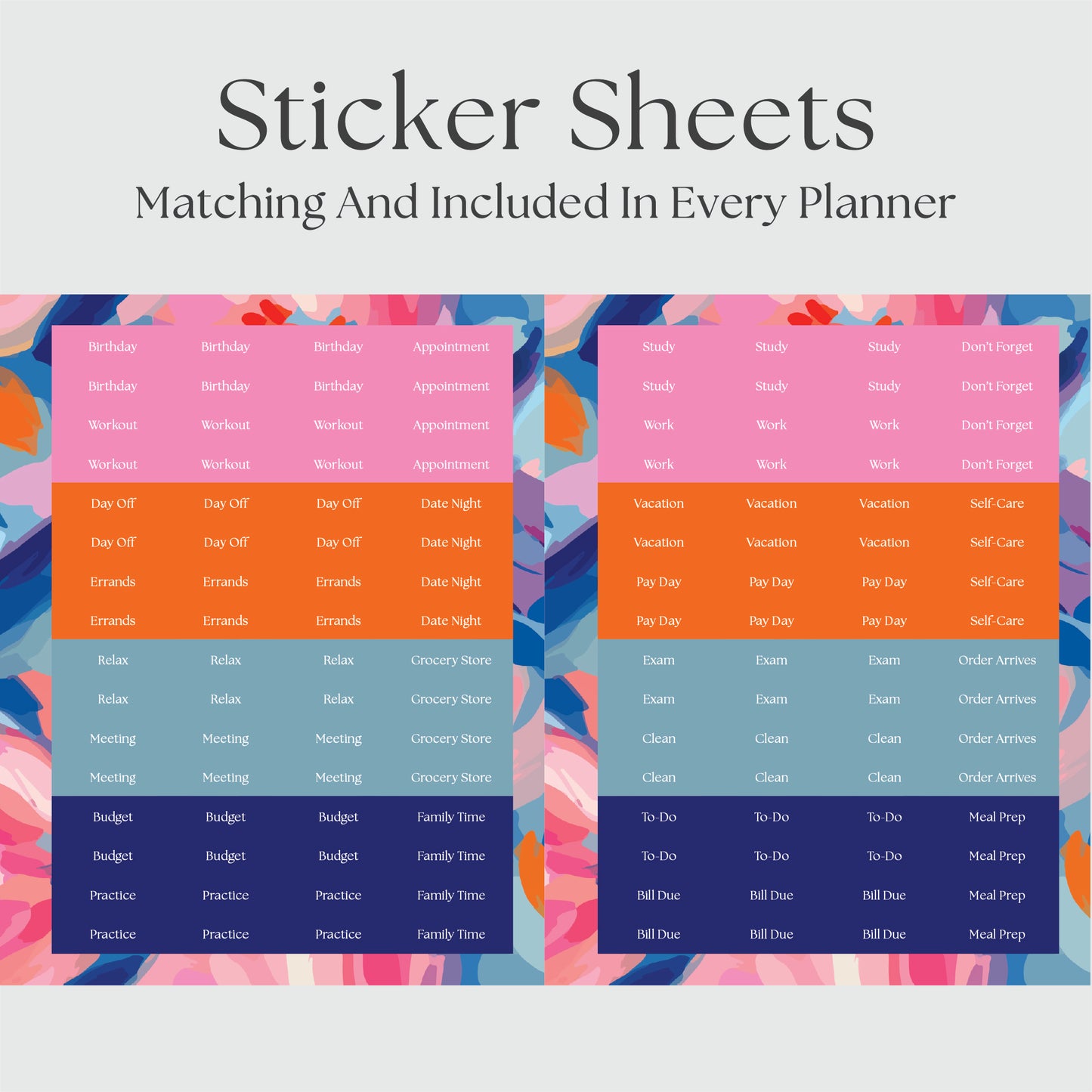 The Works Vertical Hourly Planner - Blossom