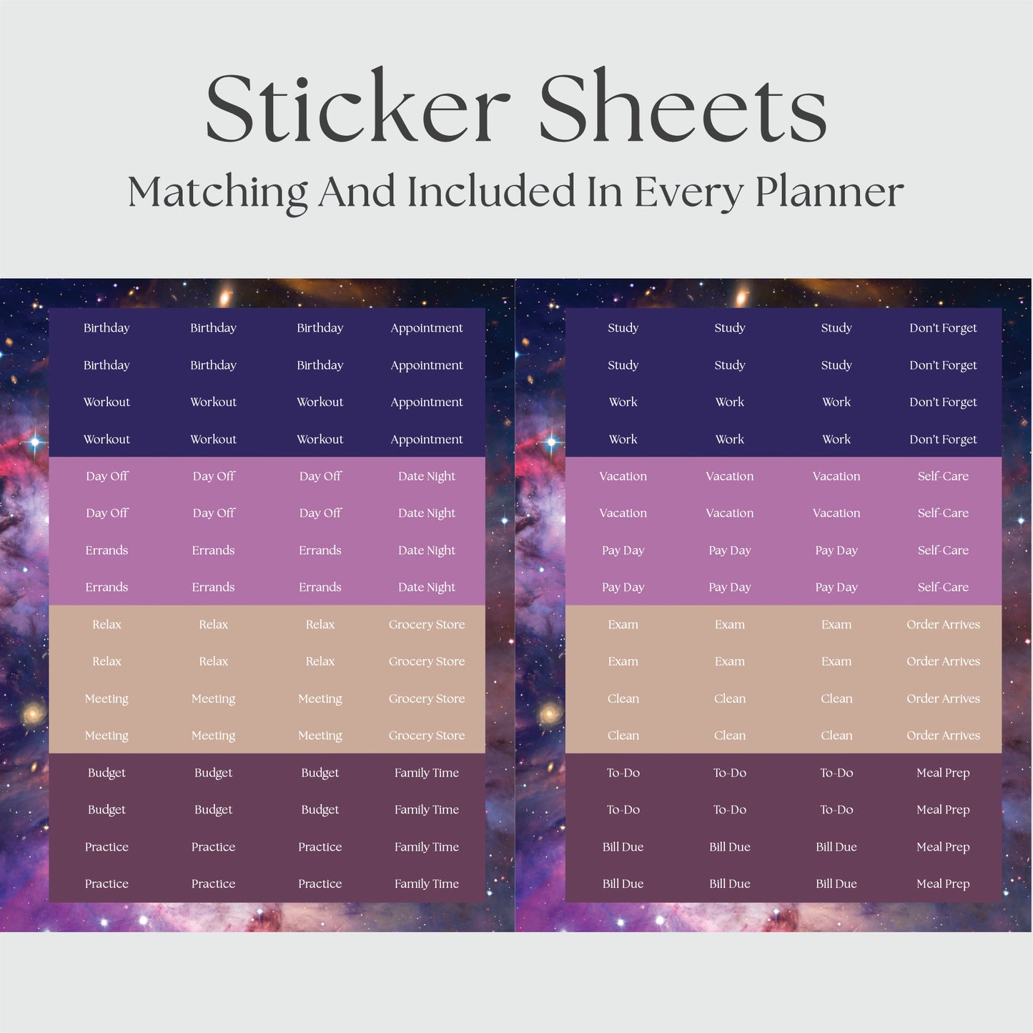 The Works Horizontal Weekly Planner - Galaxy