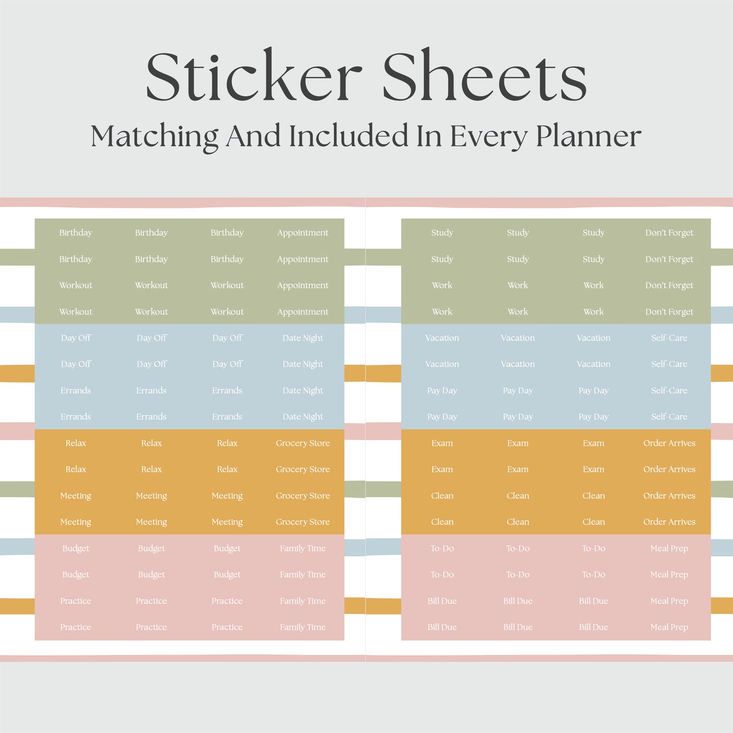 The Works Vertical Weekly Planner - Stripes
