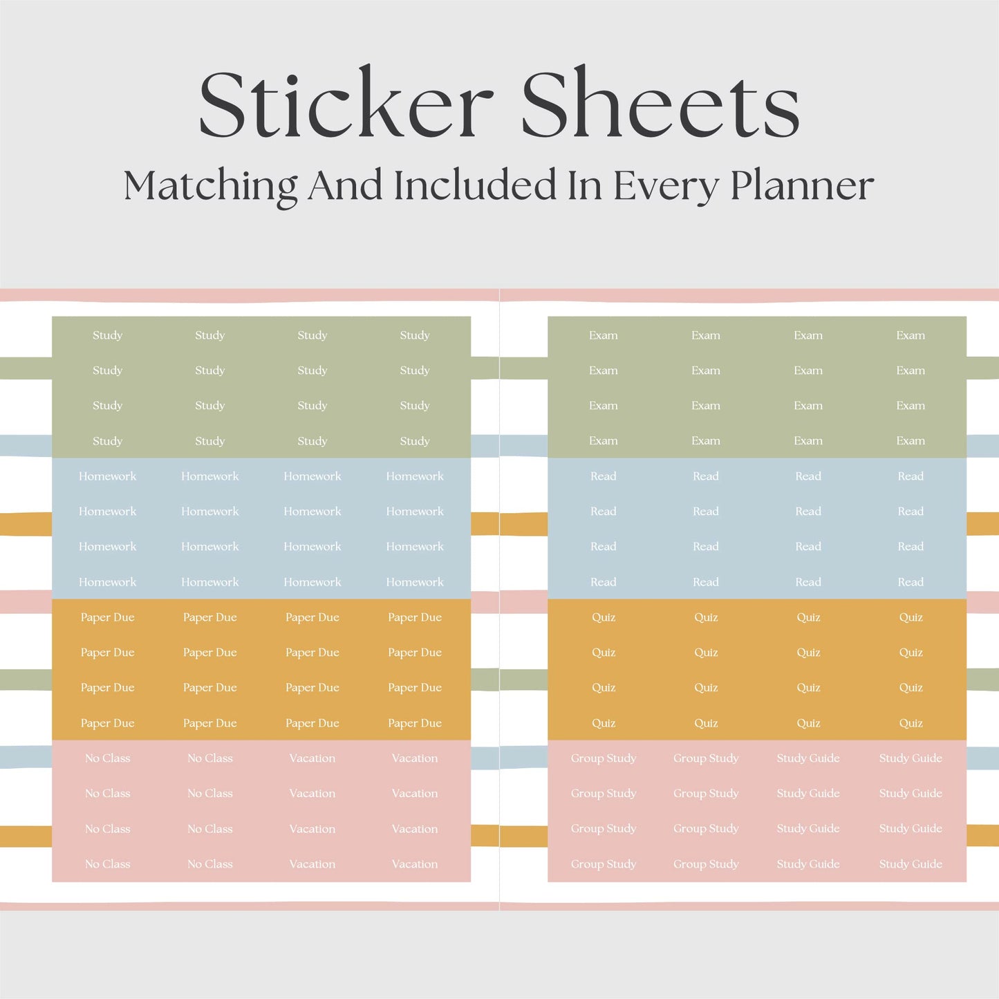 The Academic Vertical Planner - Stripes