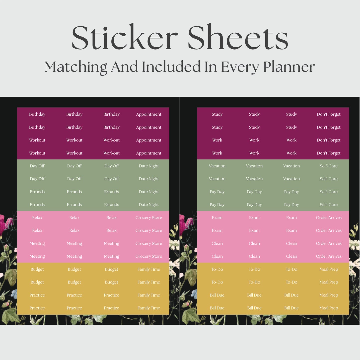 The Works Vertical Weekly Planner - Wildflowers