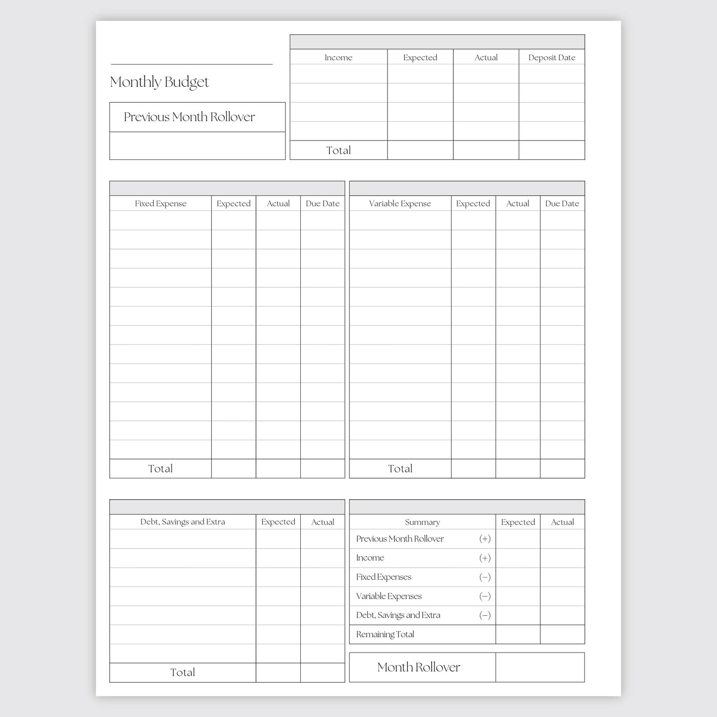 Budget Journal