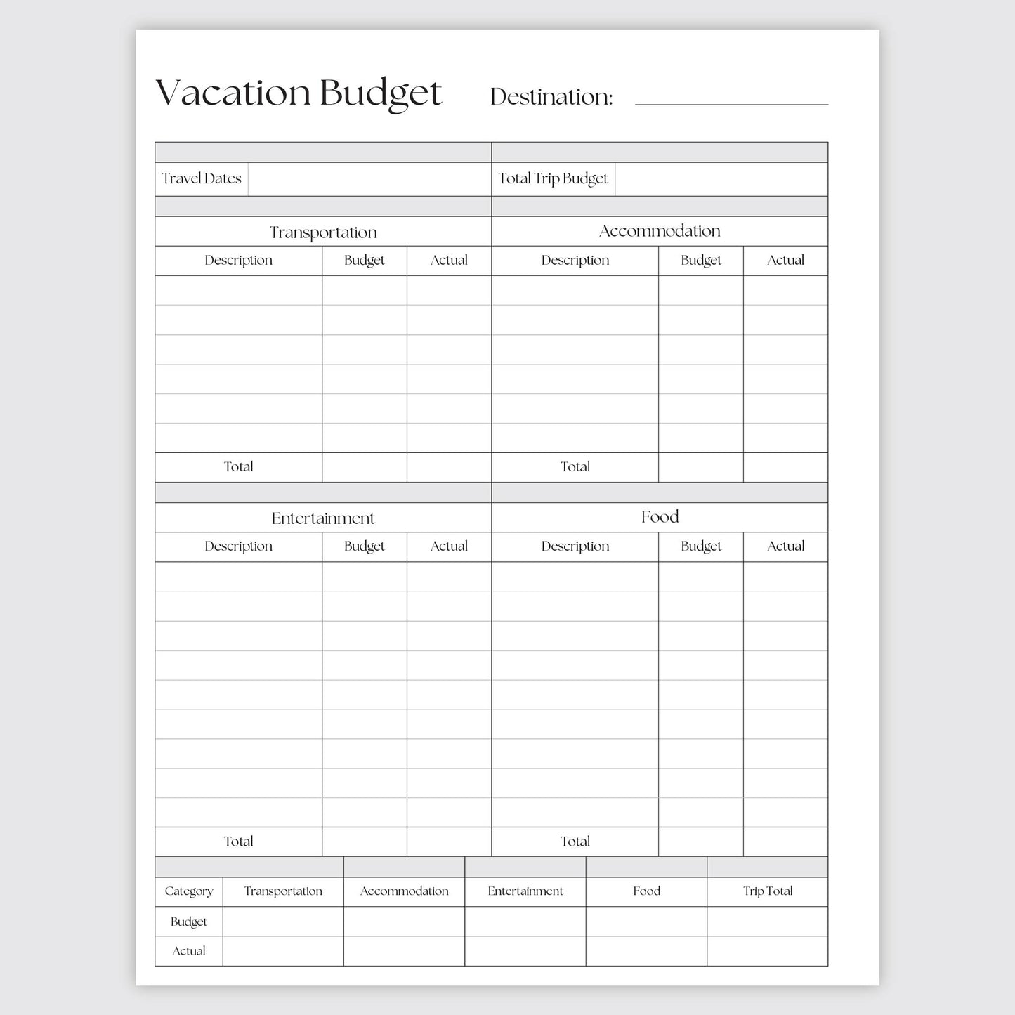 Budget Journal