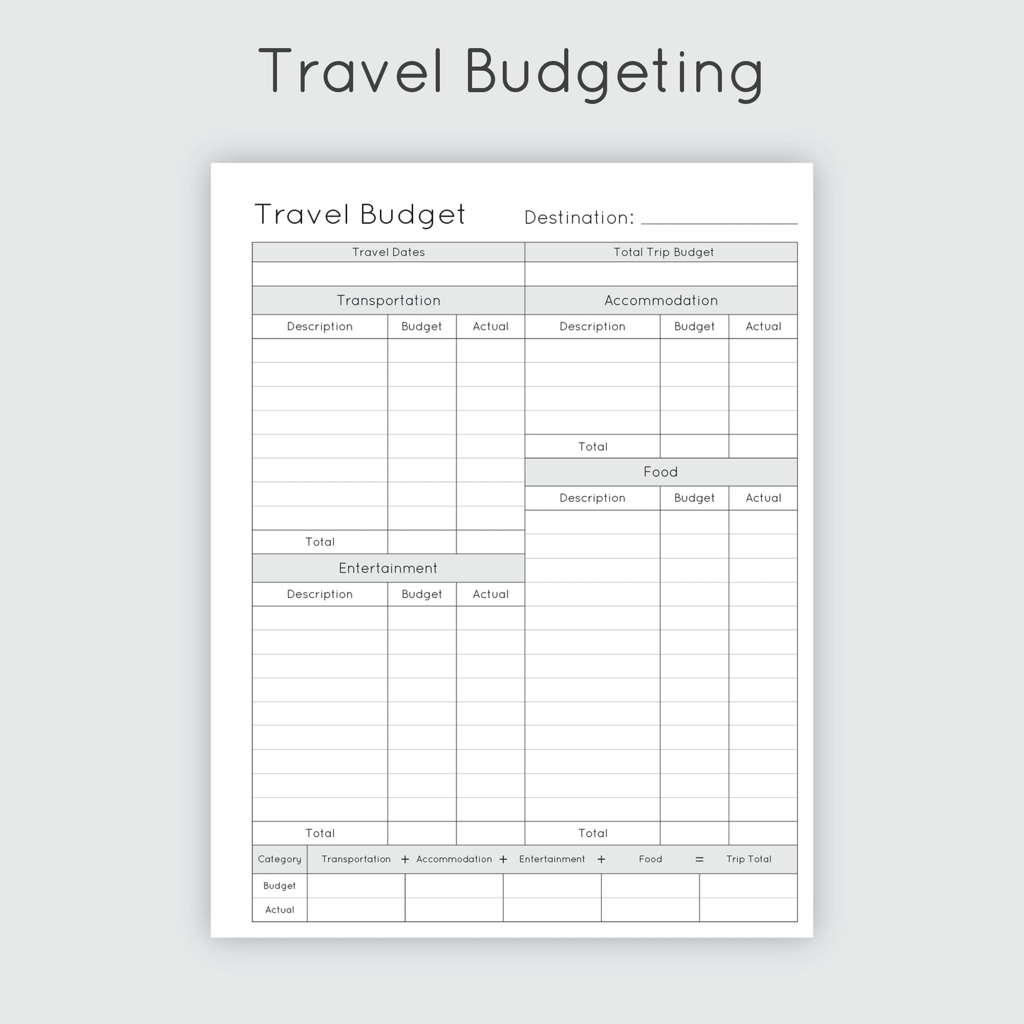 Budget Journal - Palms