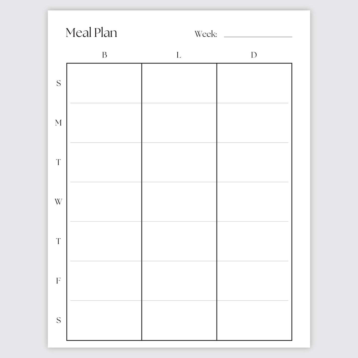Meal Prep Journal