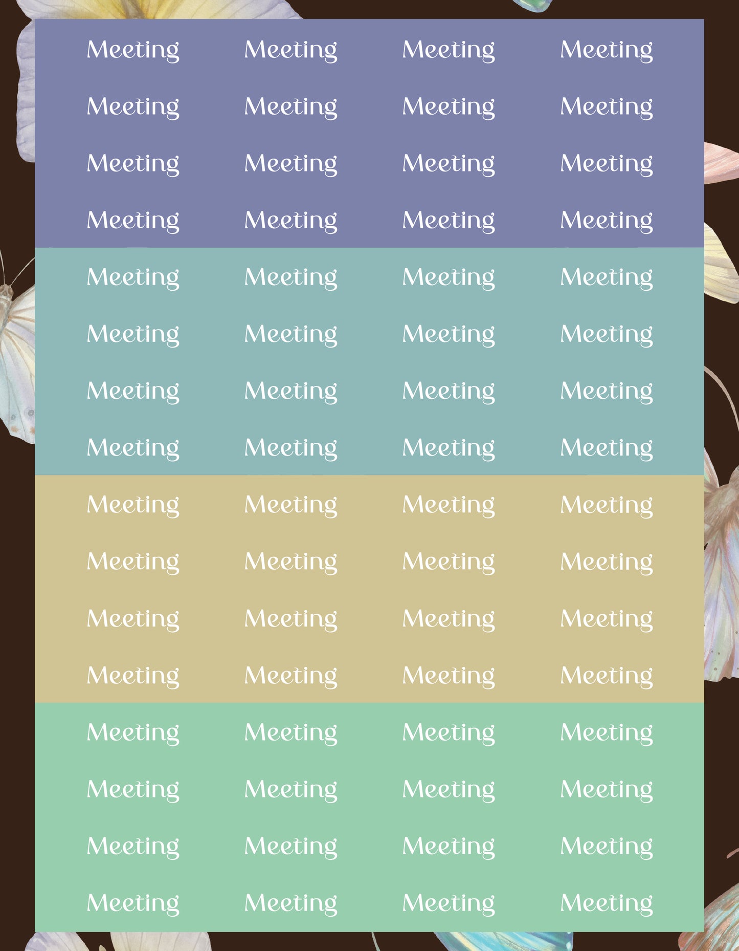 Meeting Sticker Sheets - "Meeting" (2 Sheets)
