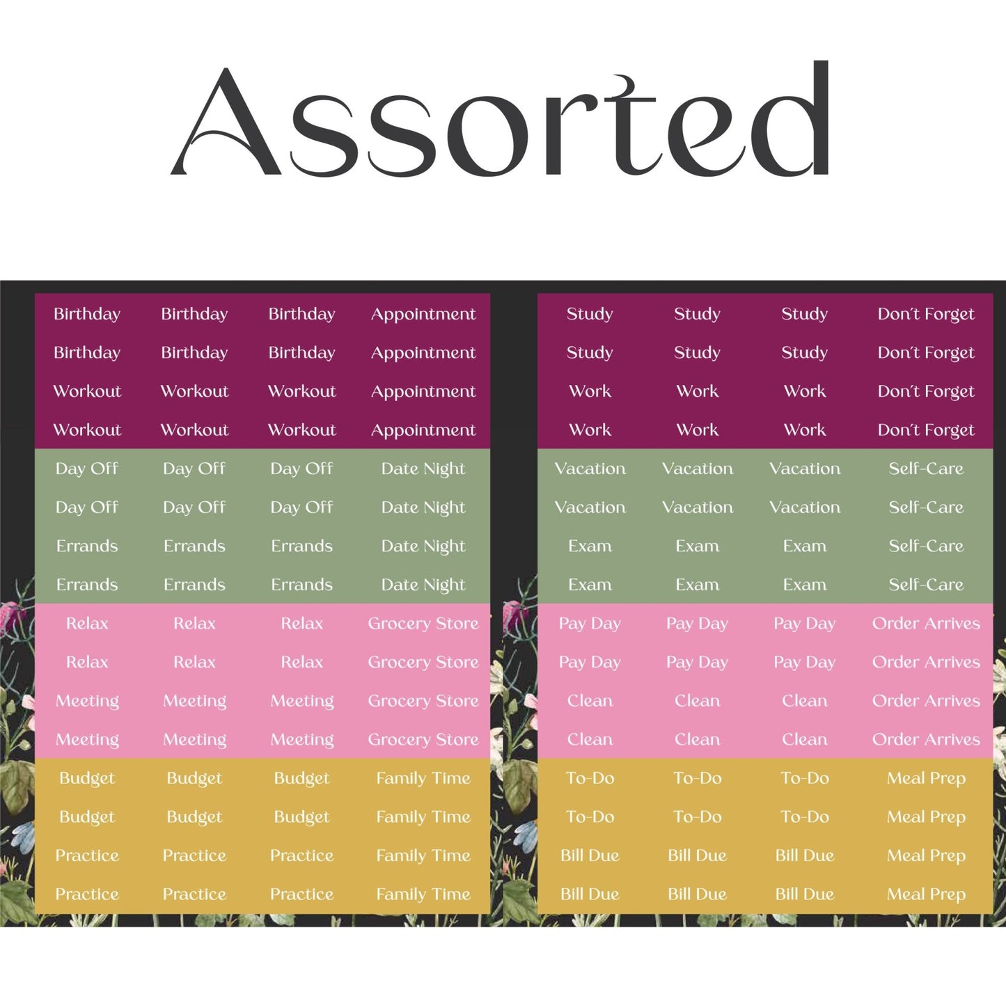 Assorted Text Sticker Sheets (2 Sheets) - Colibri Paper Co