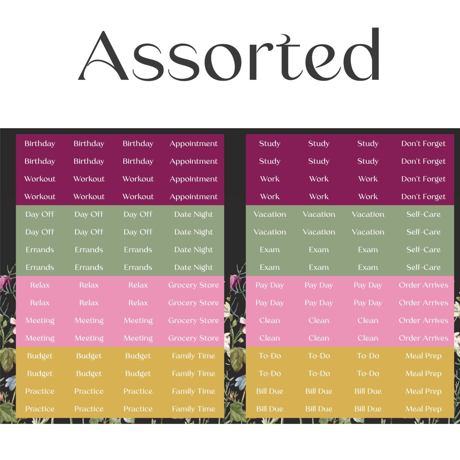 Assorted Text Sticker Sheets (2 Sheets) - Colibri Paper Co