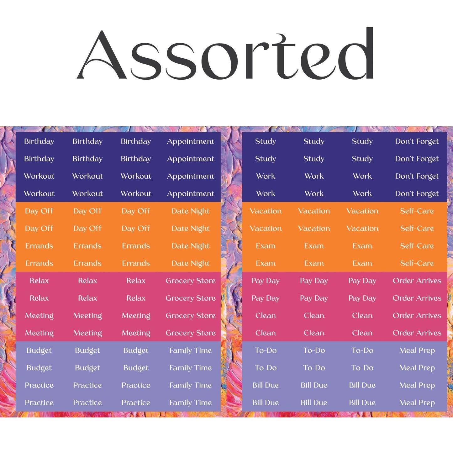 Assorted Text Sticker Sheets (2 Sheets) - Colibri Paper Co