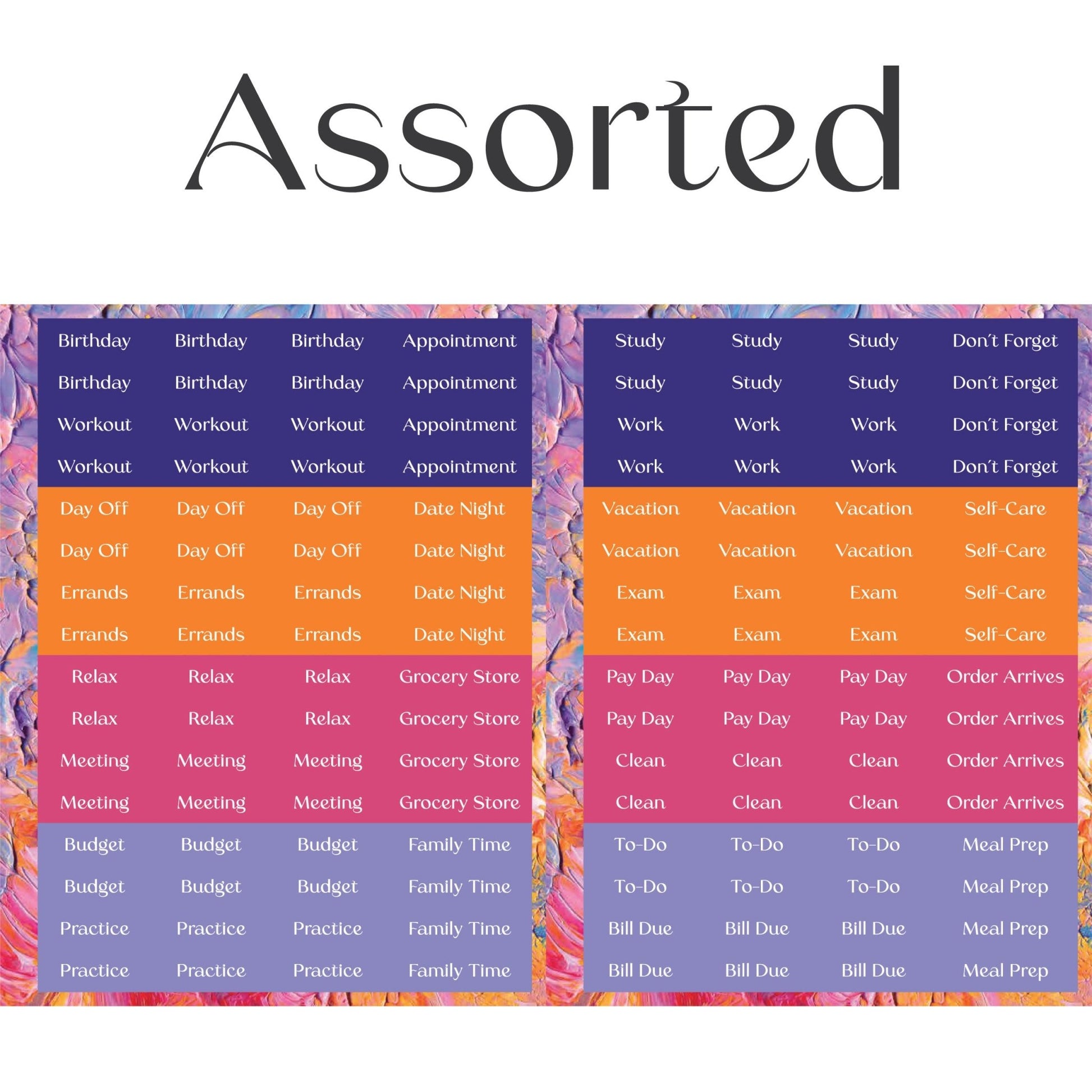 Assorted Text Sticker Sheets (2 Sheets) - Colibri Paper Co