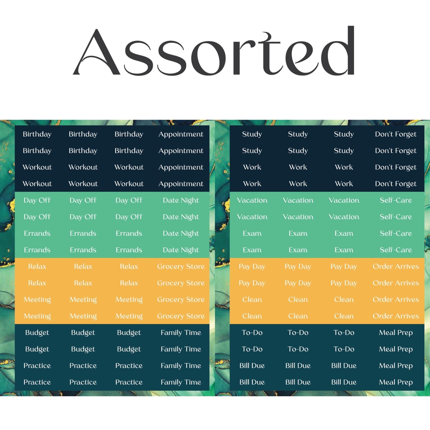 Assorted Text Sticker Sheets (2 Sheets) - Colibri Paper Co