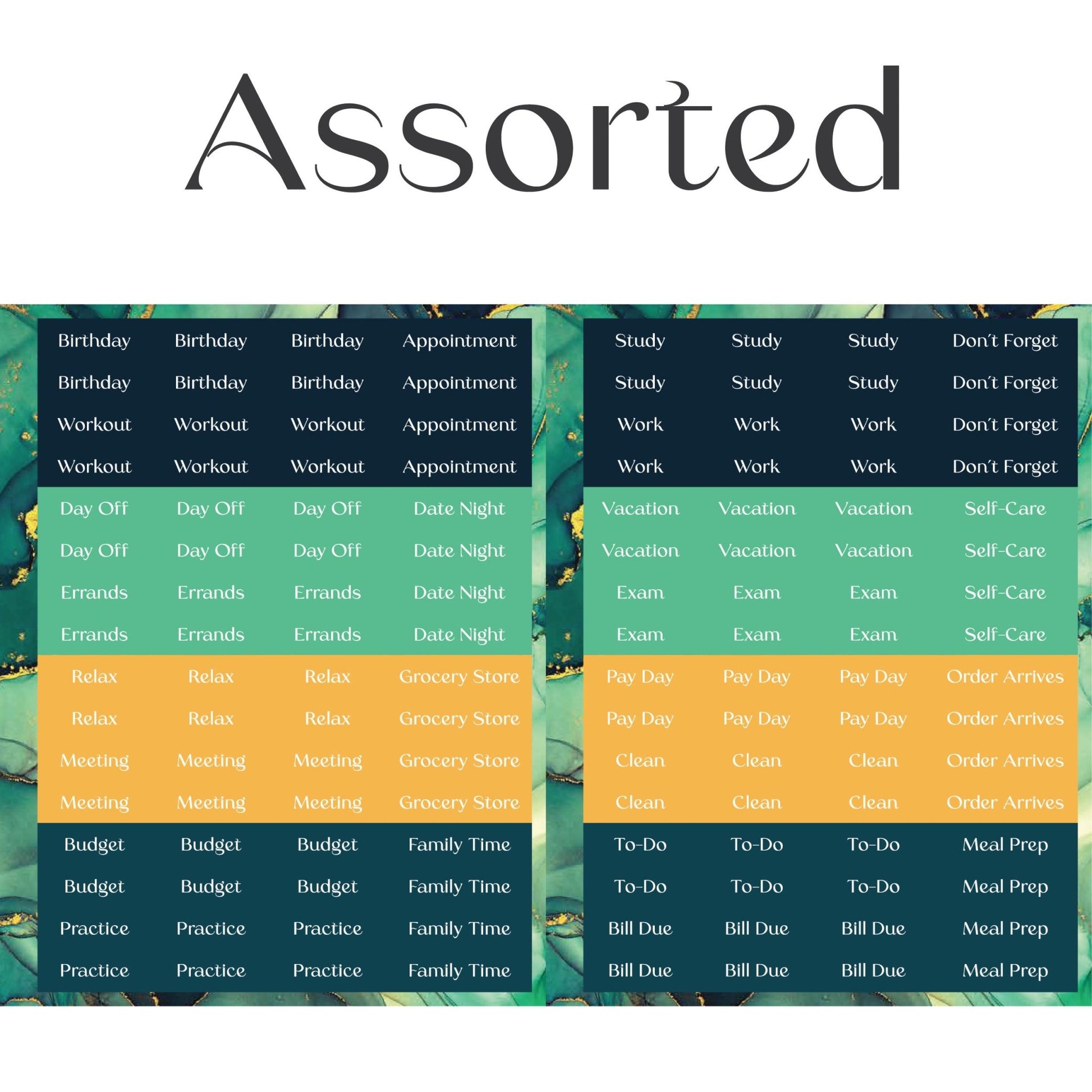 Assorted Text Sticker Sheets (2 Sheets) - Colibri Paper Co