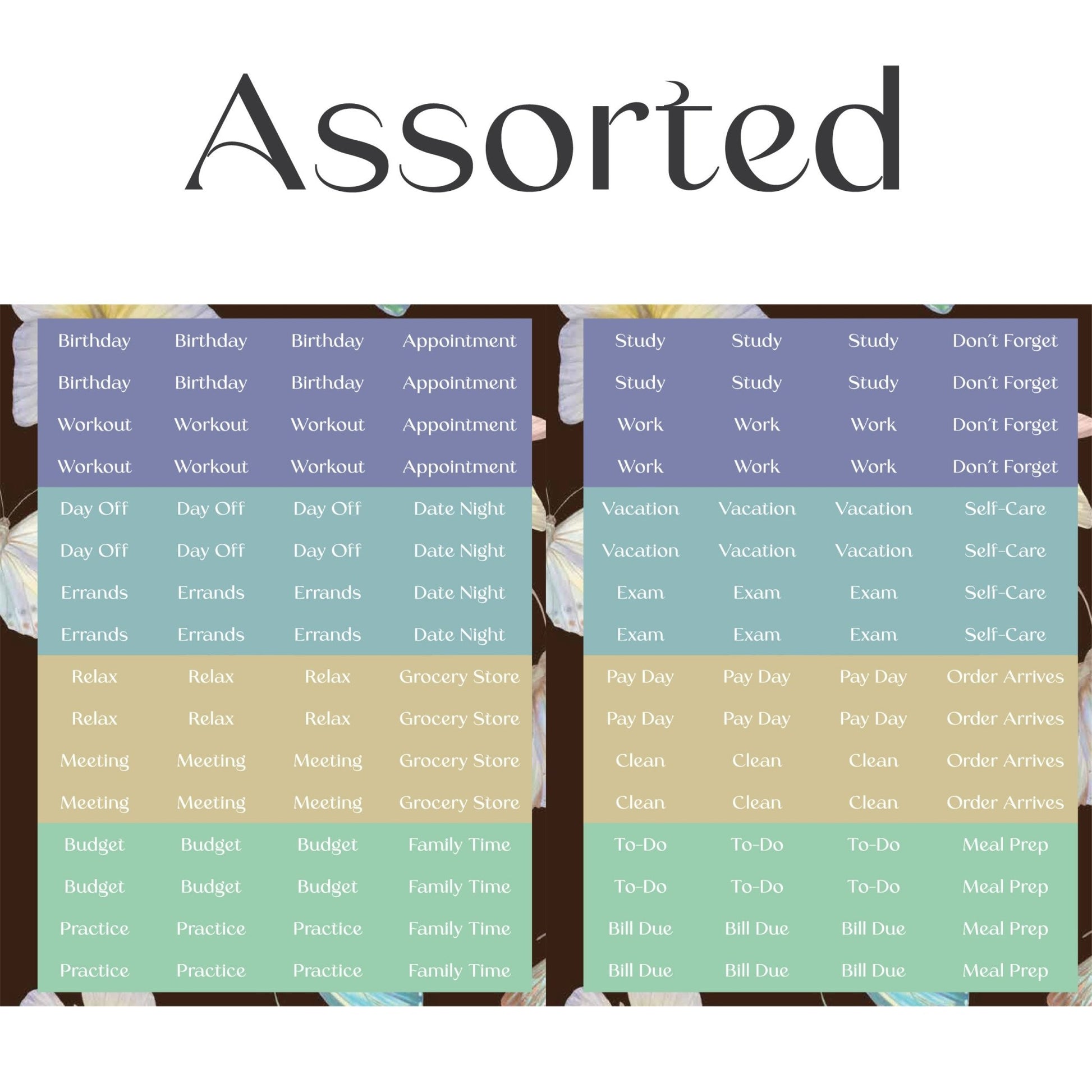 Assorted Text Sticker Sheets (2 Sheets) - Colibri Paper Co