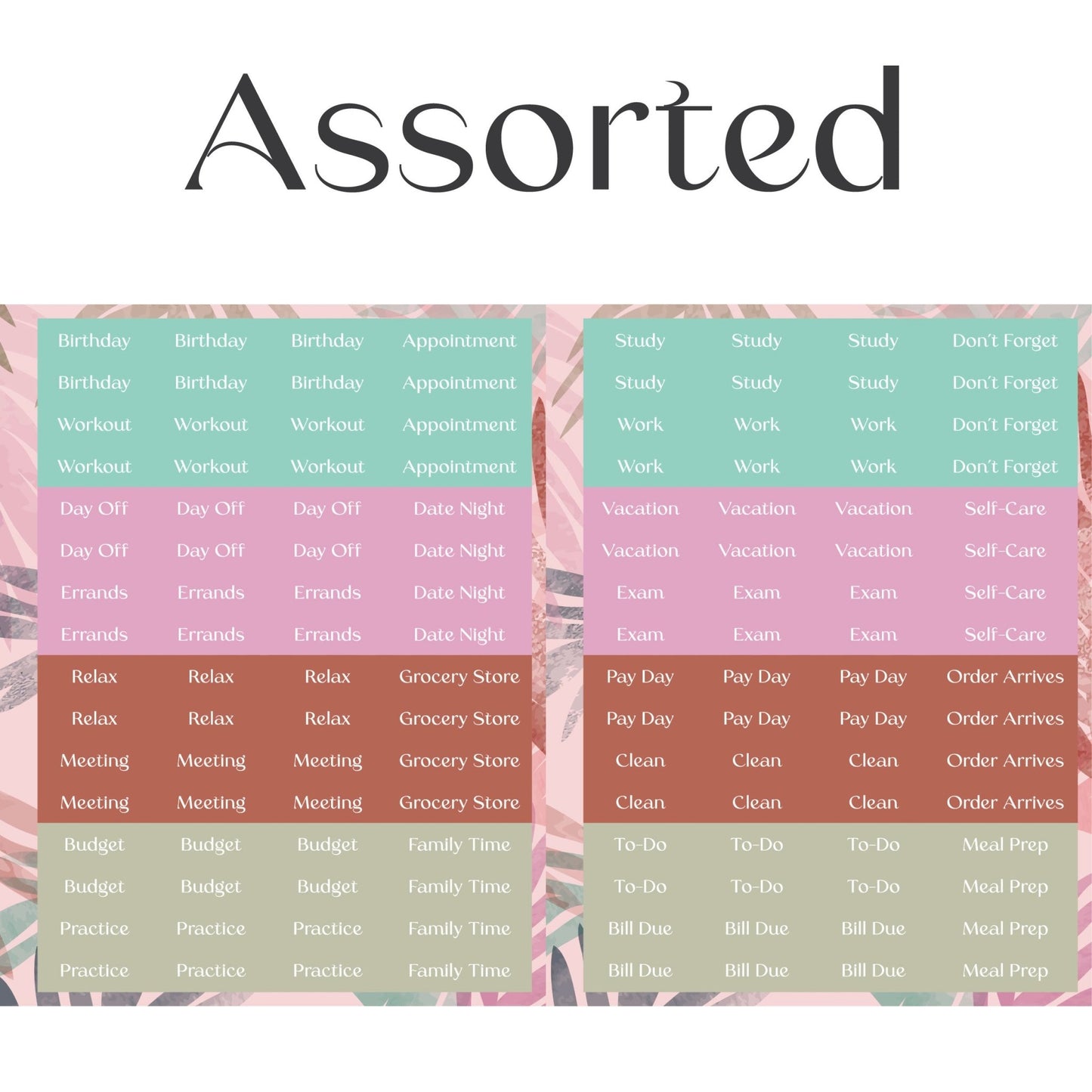 Assorted Text Sticker Sheets (2 Sheets) - Colibri Paper Co