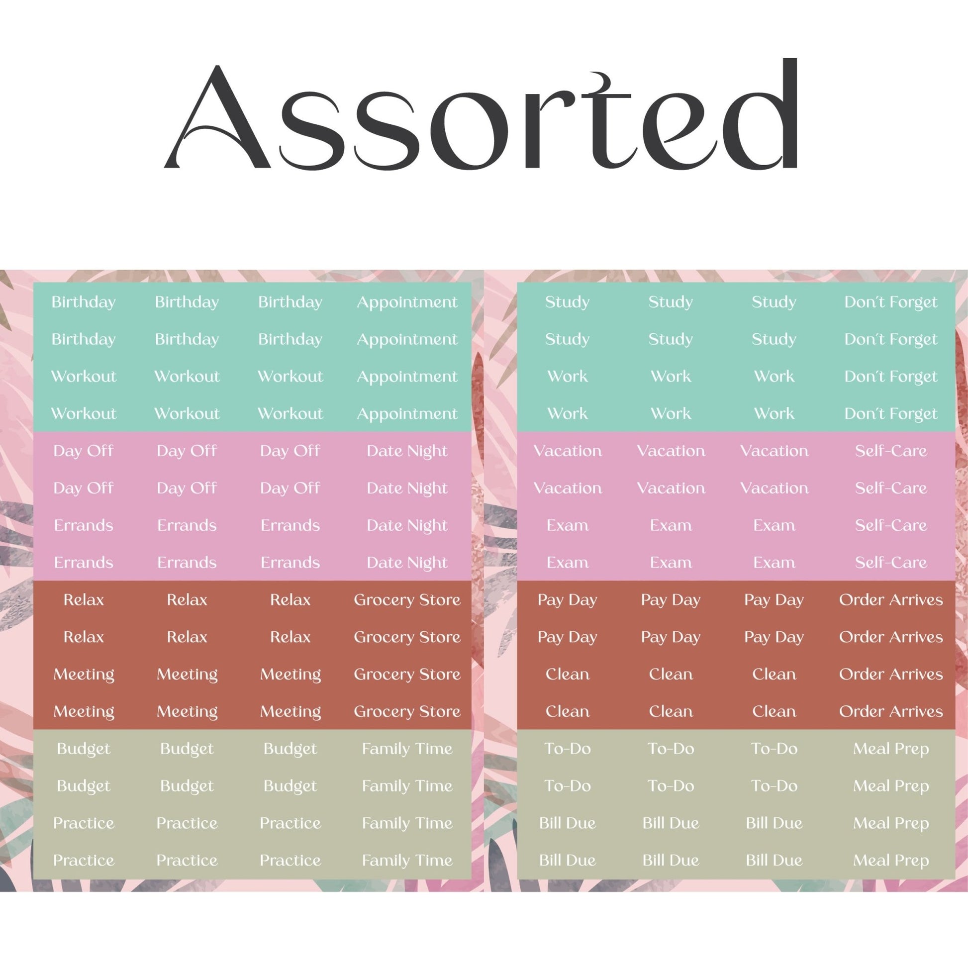 Assorted Text Sticker Sheets (2 Sheets) - Colibri Paper Co