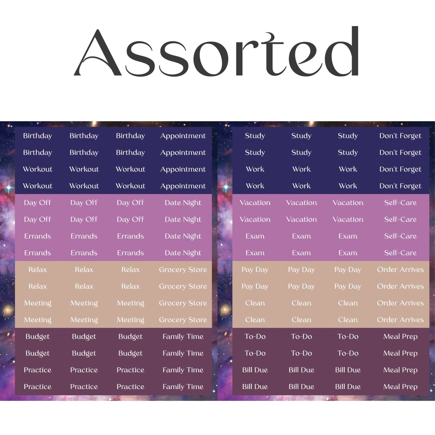 Assorted Text Sticker Sheets (2 Sheets) - Colibri Paper Co