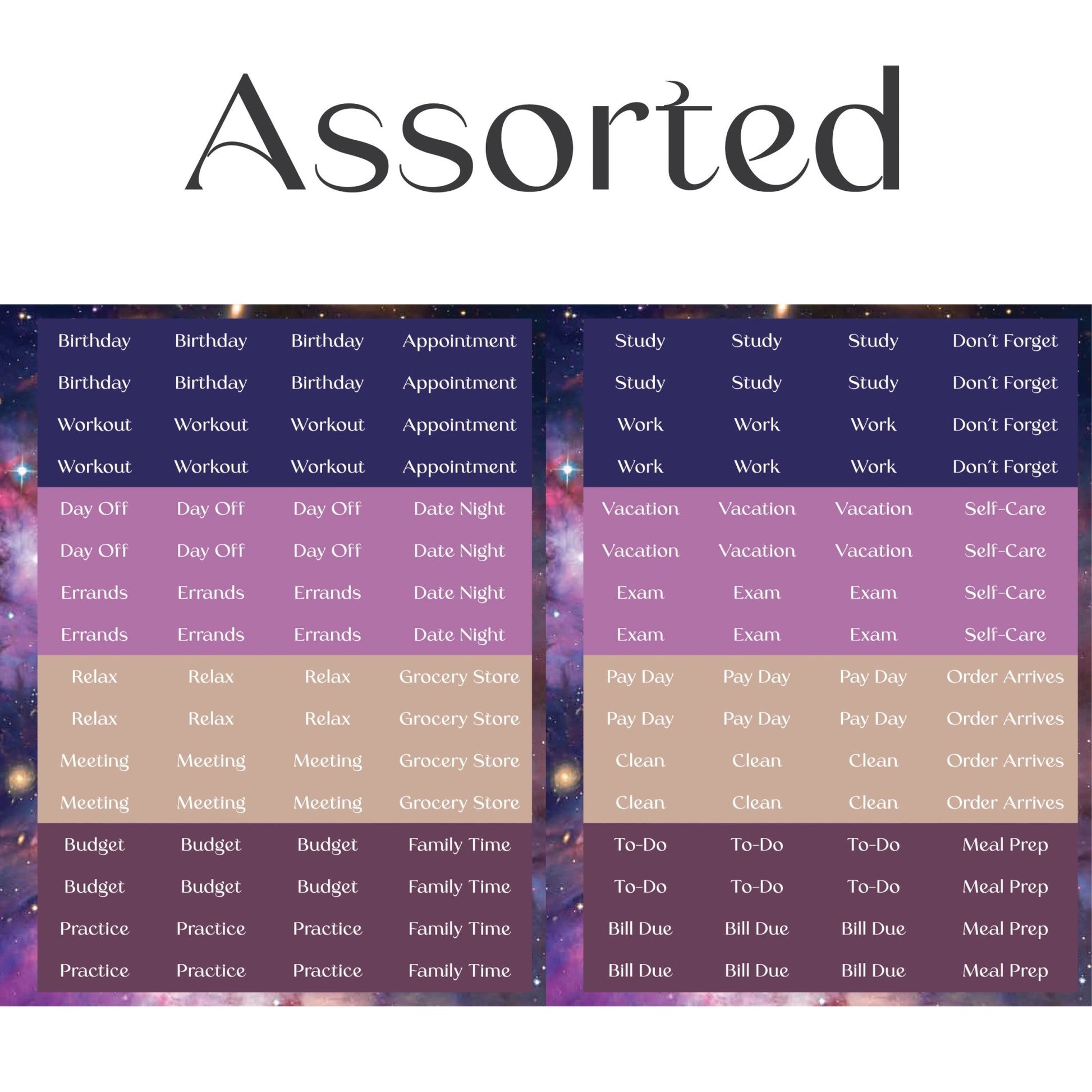 Assorted Text Sticker Sheets (2 Sheets) - Colibri Paper Co