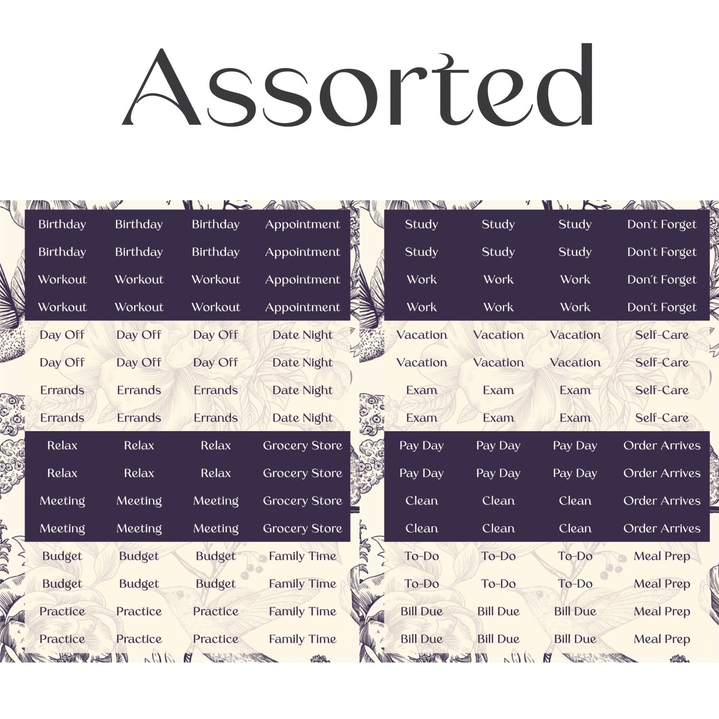 Assorted Text Sticker Sheets (2 Sheets) - Colibri Paper Co