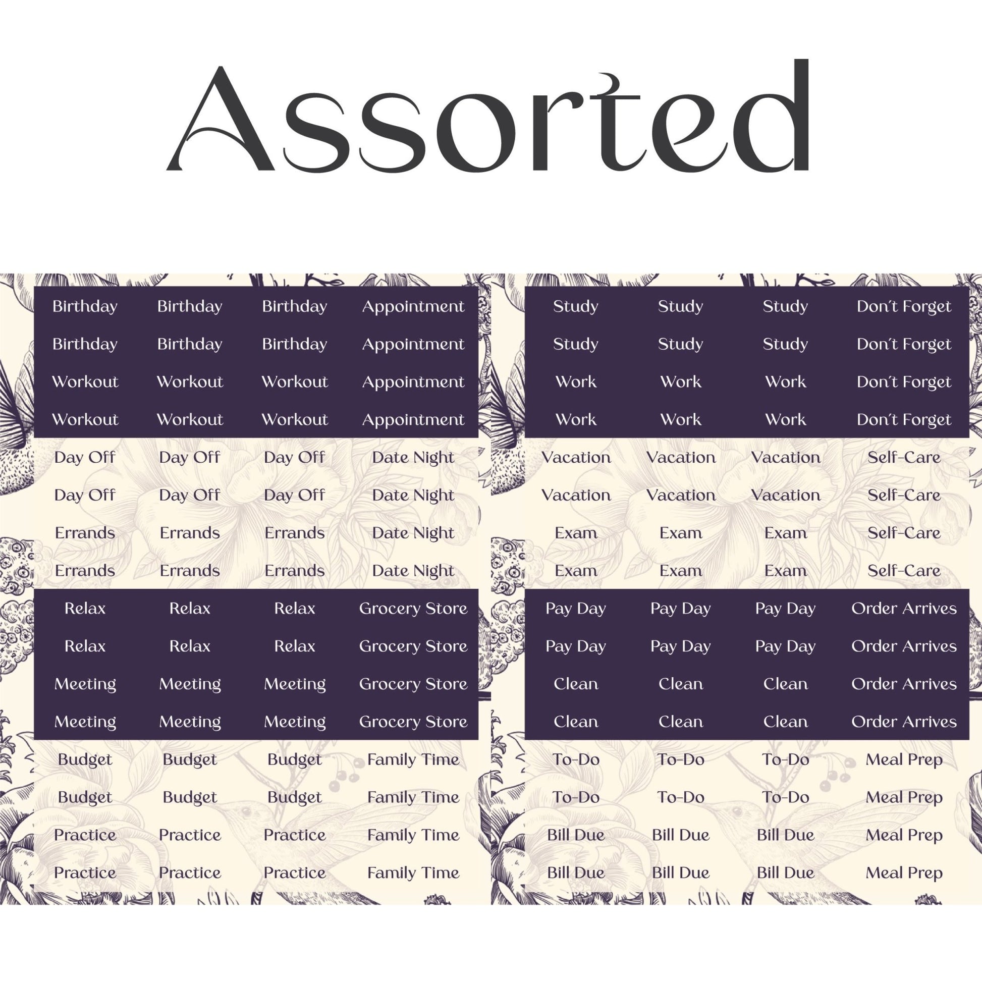 Assorted Text Sticker Sheets (2 Sheets) - Colibri Paper Co