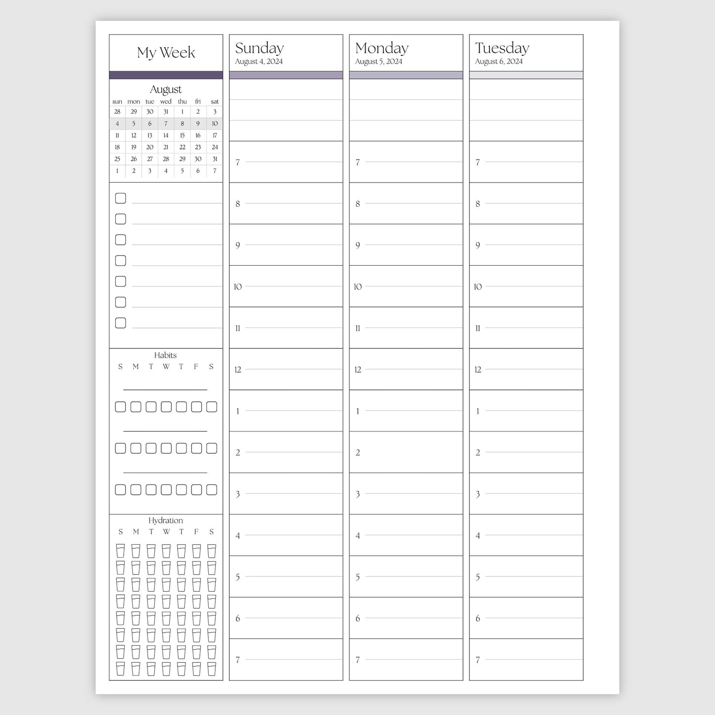 The Works Vertical Hourly Planner - Colibri