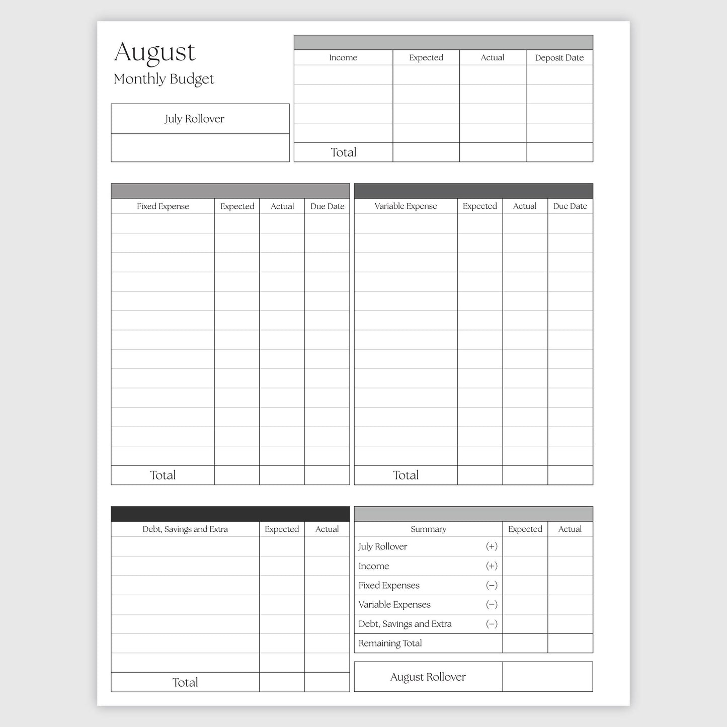 The Works Horizontal Weekly Planner - Midnight