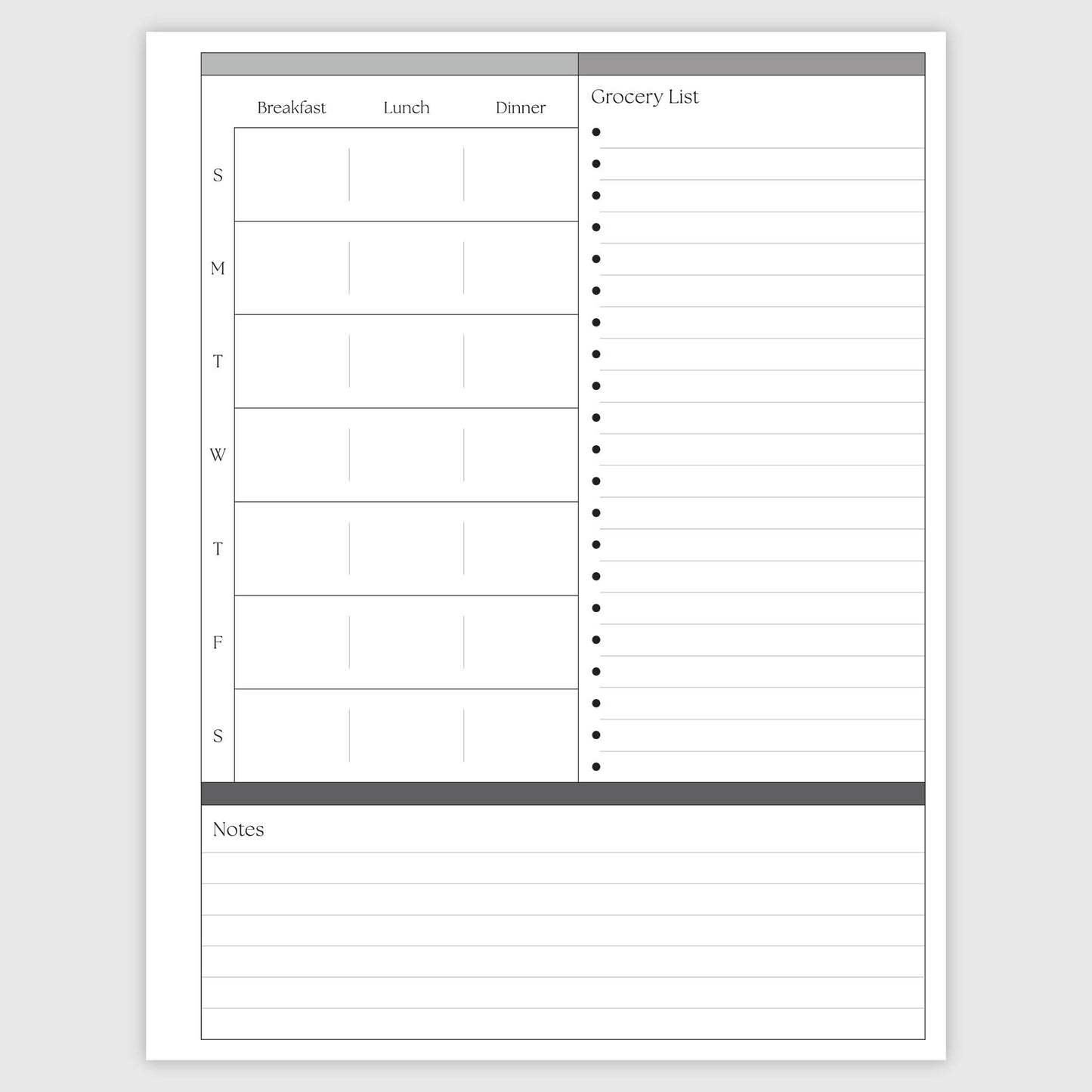 The Works Horizontal Weekly Planner - Midnight