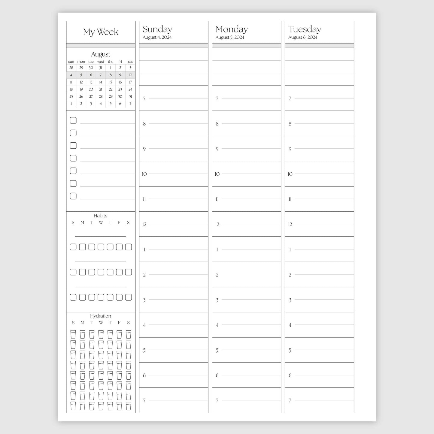 The Works Vertical Hourly Planner - Colibri