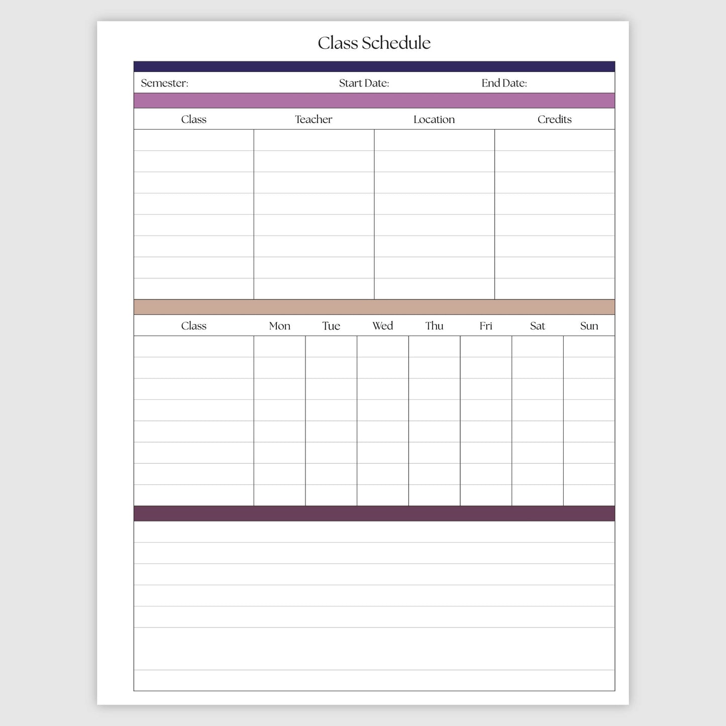 The Academic Horizontal Planner - Galaxy