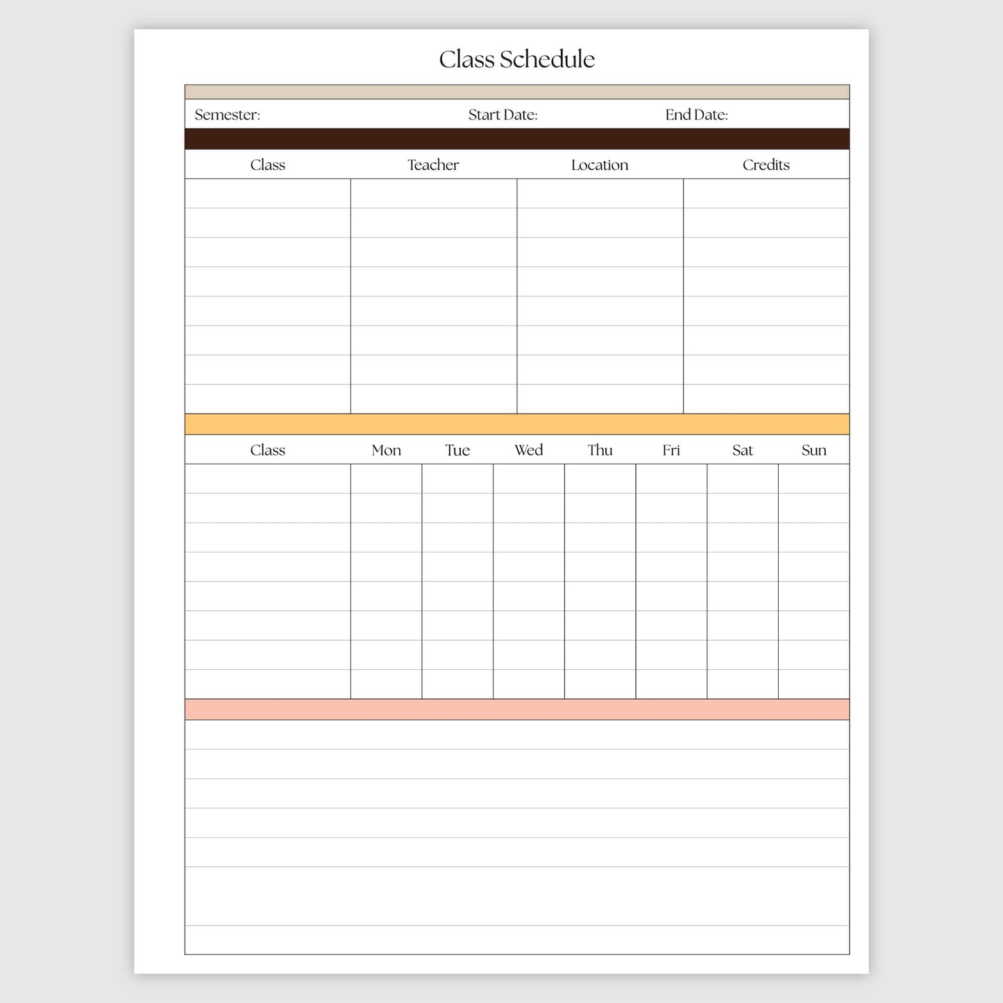 The Academic Vertical Planner - Poppy