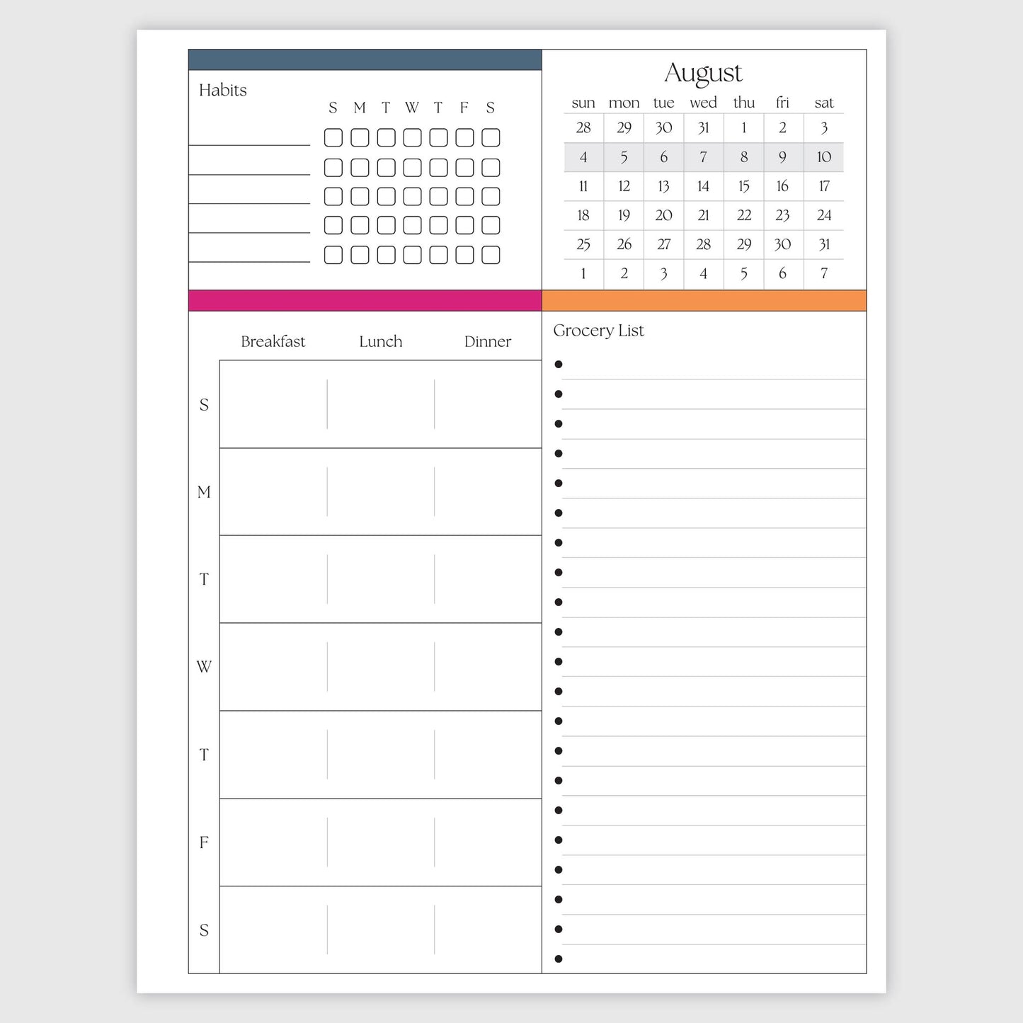 The Works Daily Planner - Begonia