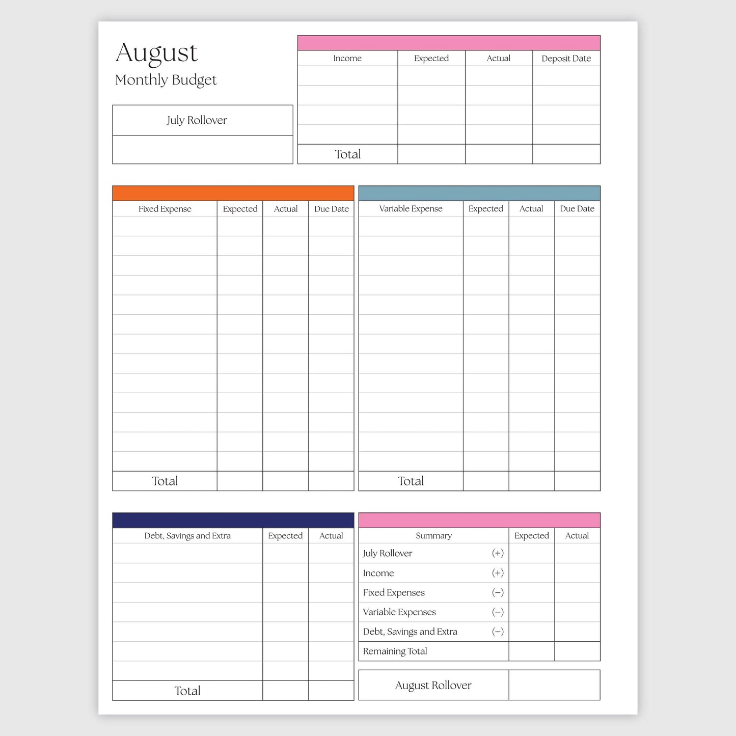 The Works Horizontal Weekly Planner - Blossom