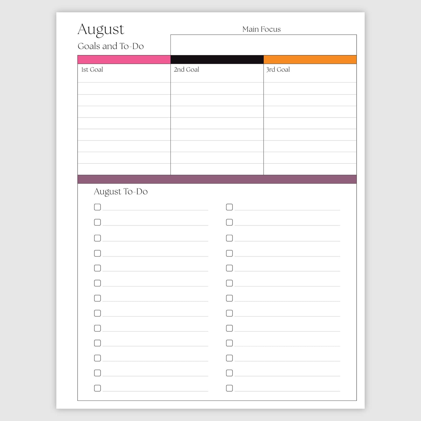 The Academic Horizontal Planner - Bliss