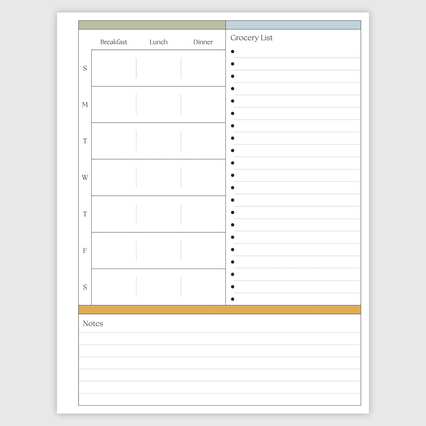 The Works Horizontal Weekly Planner - Stripes