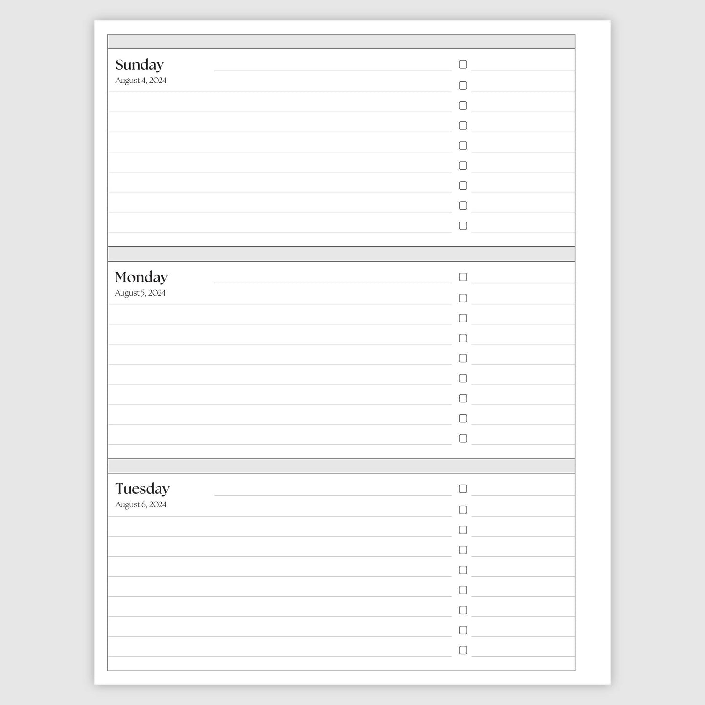 The Academic Horizontal Planner - Bliss