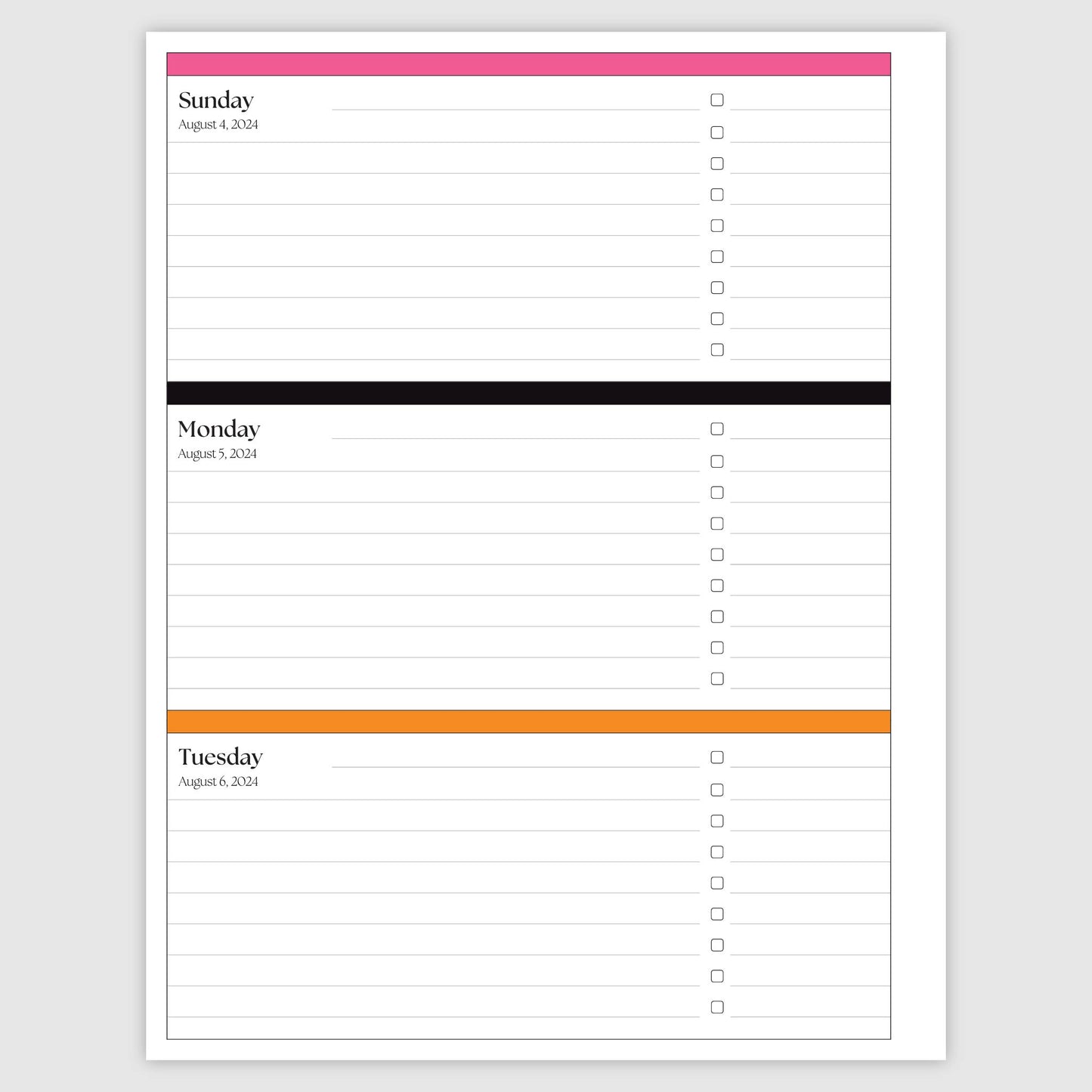 The Academic Horizontal Planner - Bliss