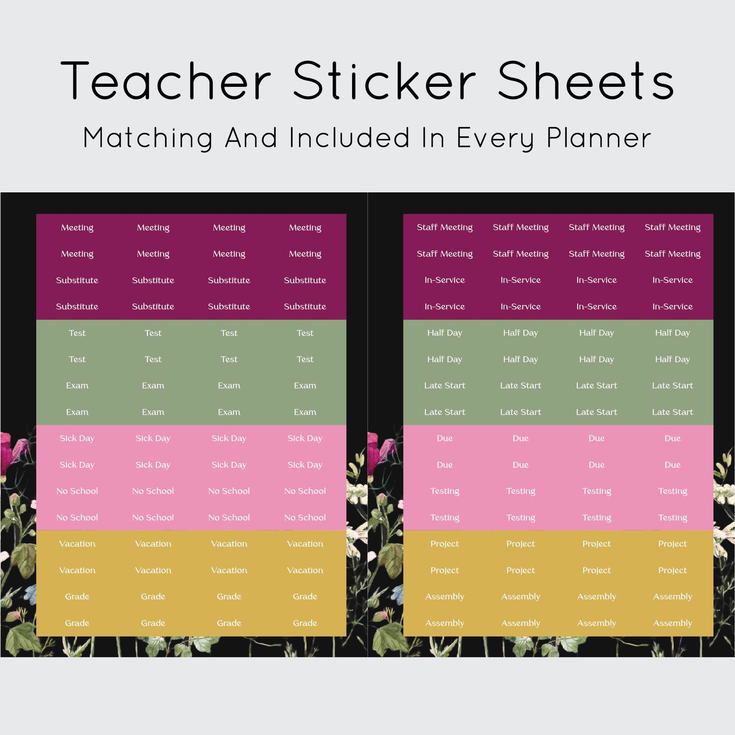 The Teacher Planner - Wildflowers