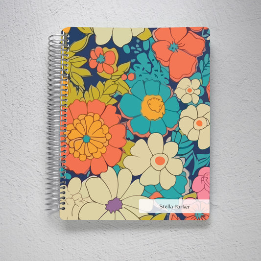 Personalized Notebook - Retro Bloom