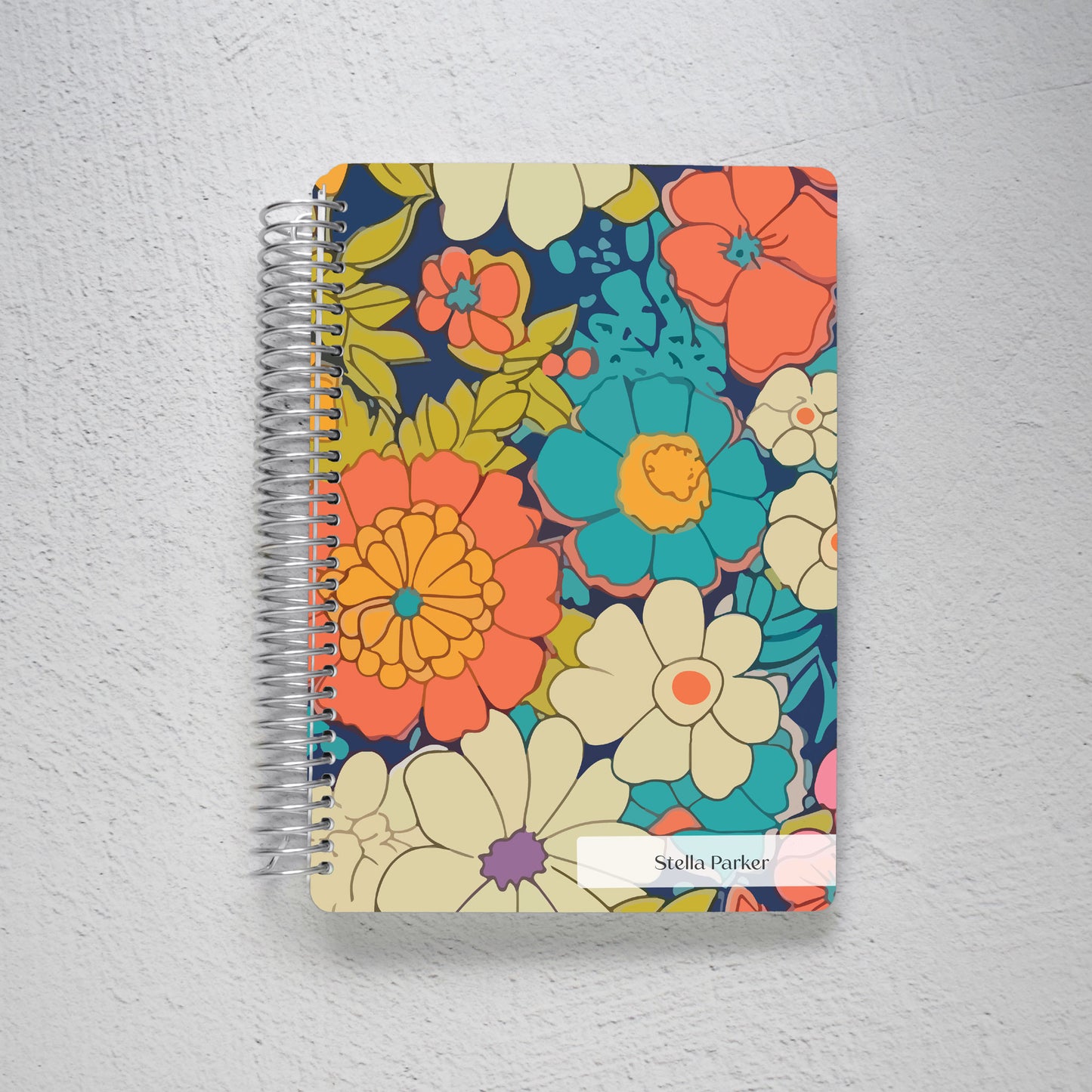 Personalized Notebook - Retro Bloom