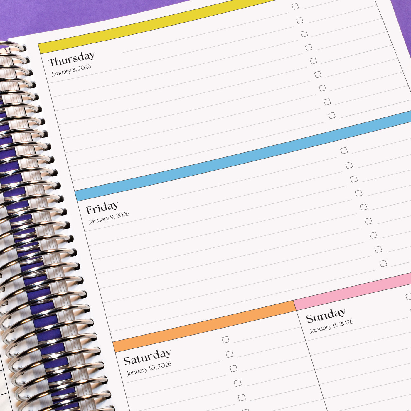 Academic Horizontal planner weekly layout preview