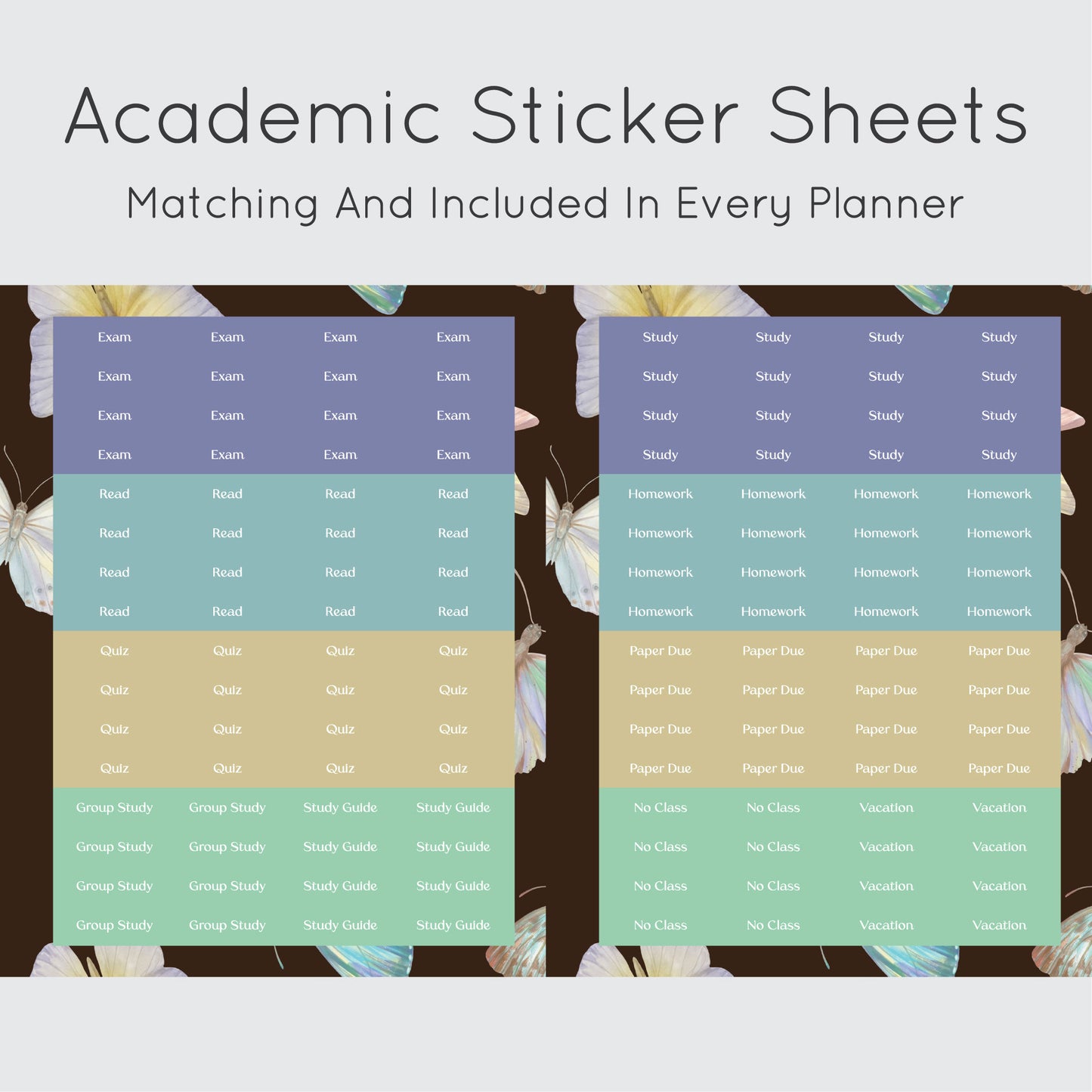 The Academic Horizontal Planner - Mariposa