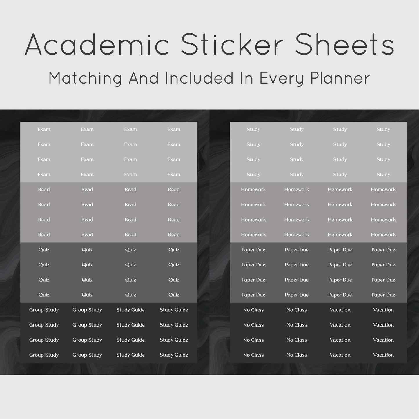 The Academic Vertical Planner - Midnight