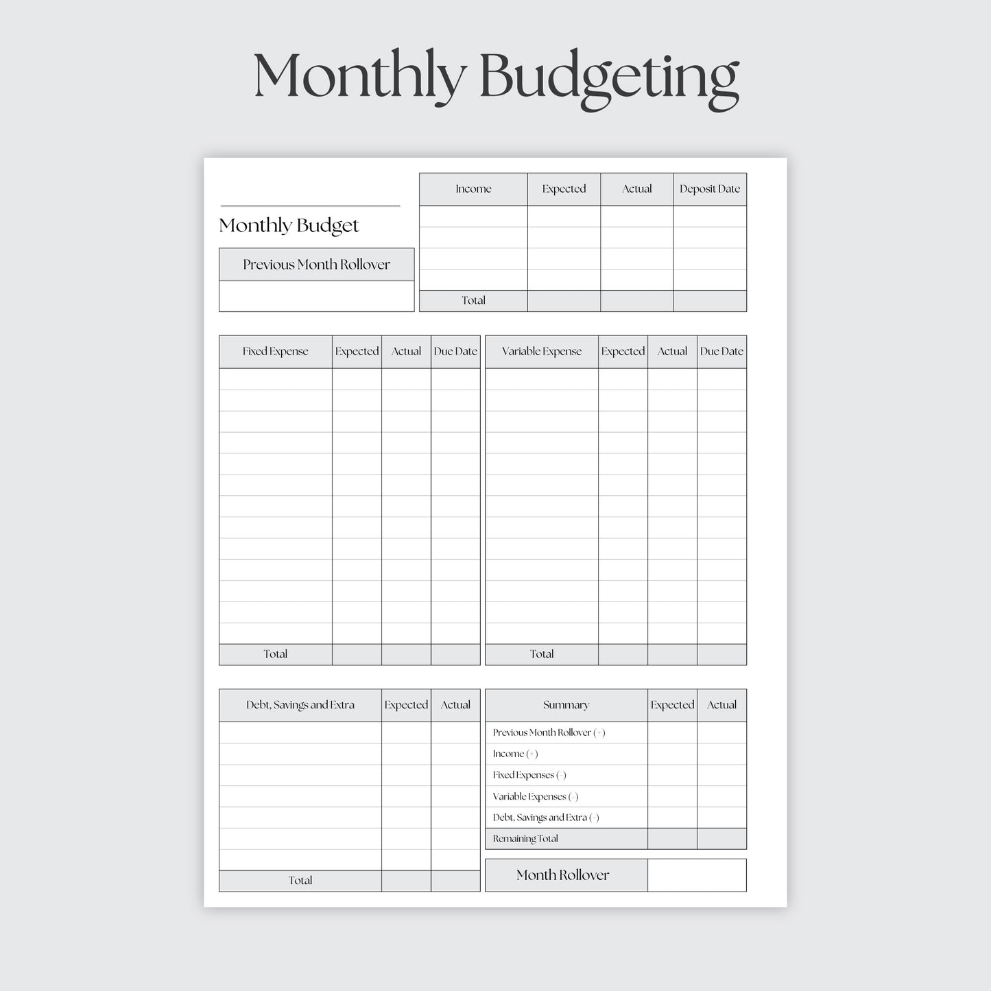 Budget Journal