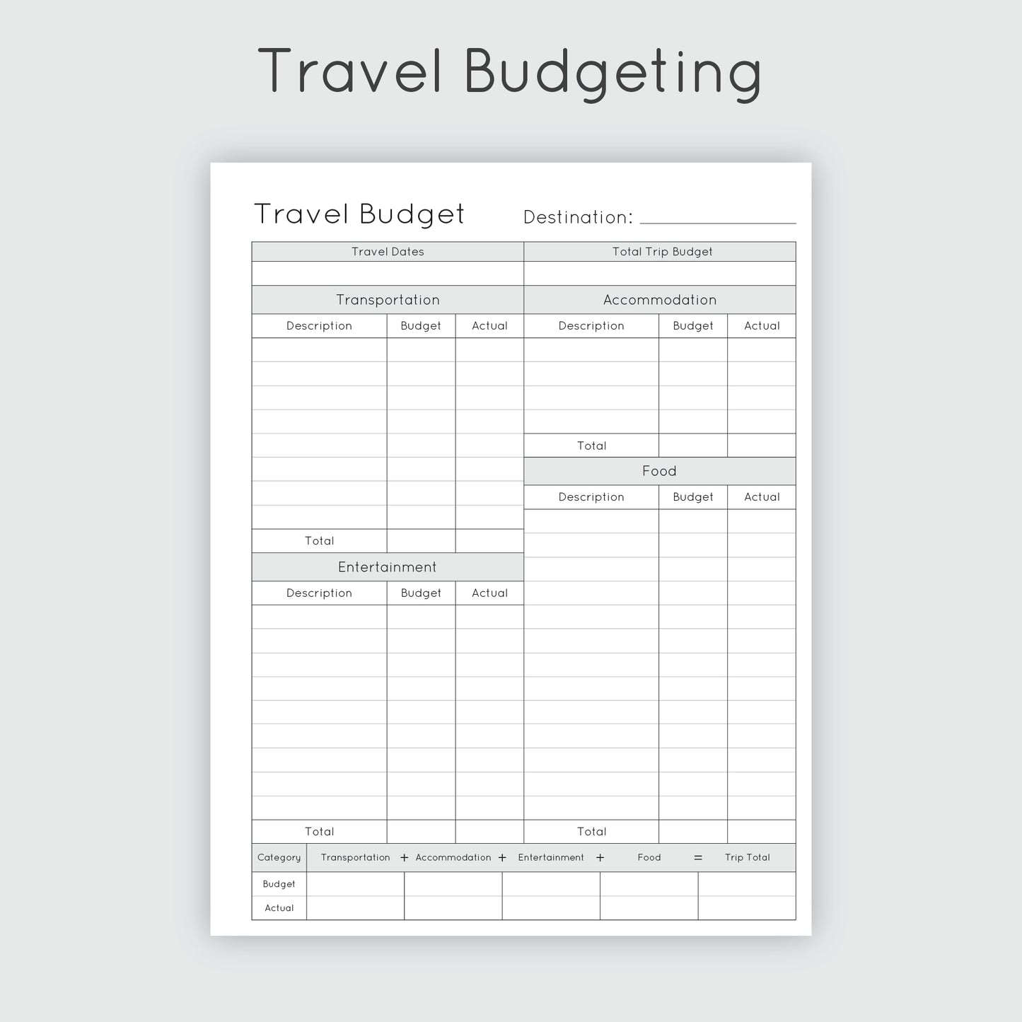 Budget Planner - Mariposa
