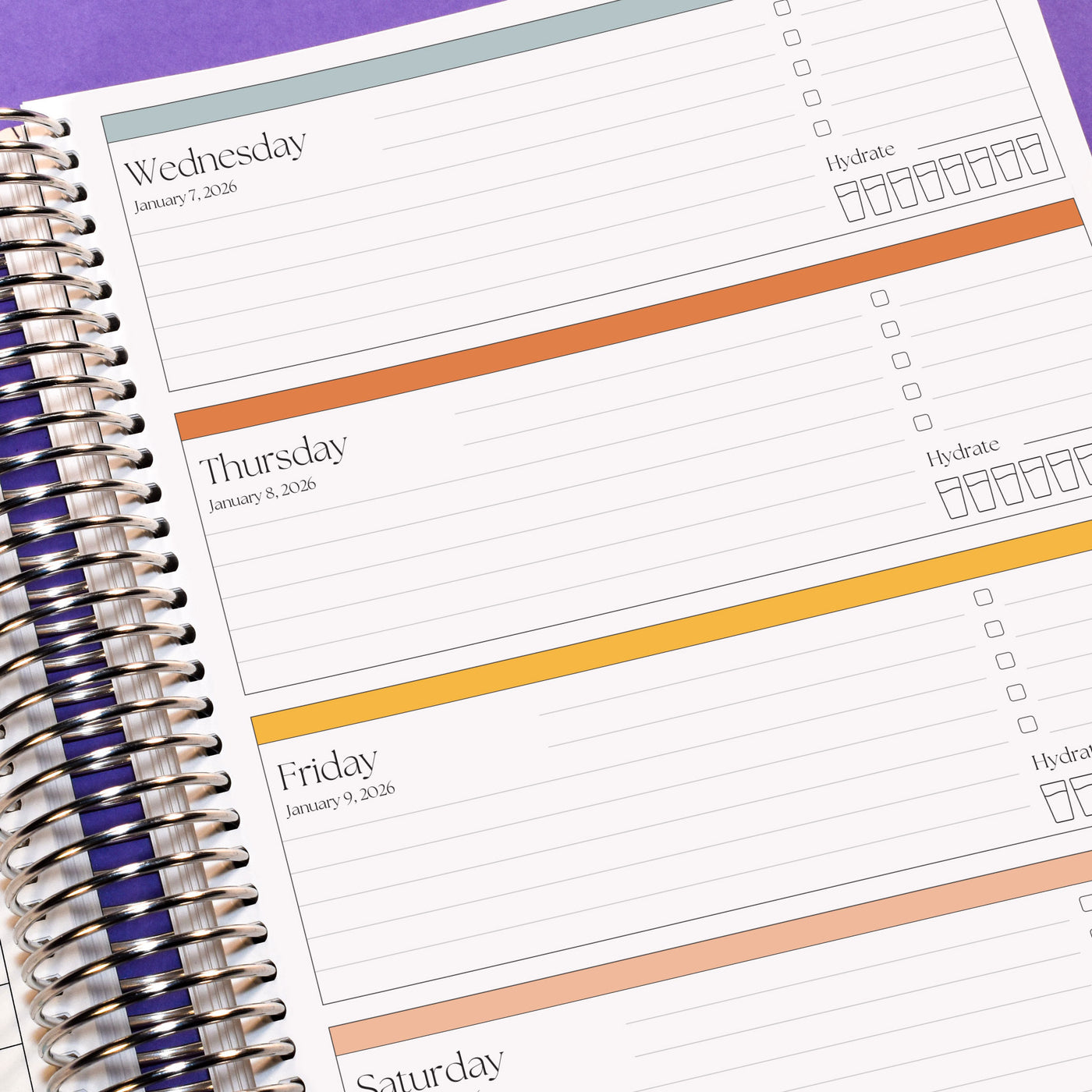 Works Horizontal Weekly planner layout